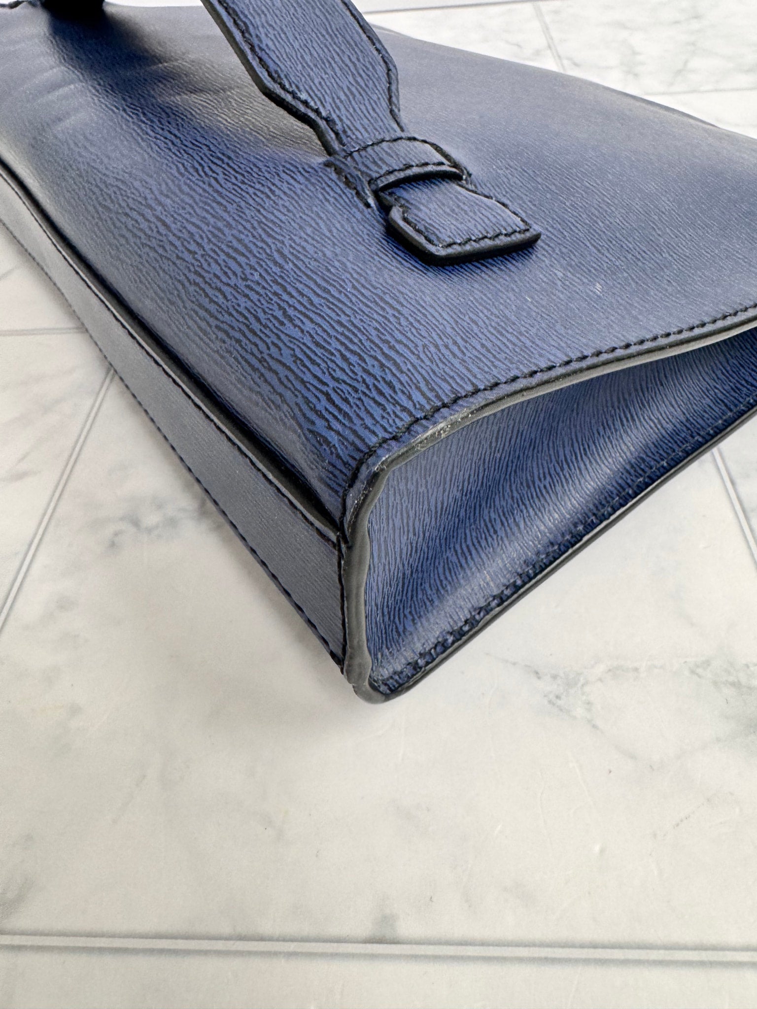 Christian Dior Blue Epi Bee Clutch