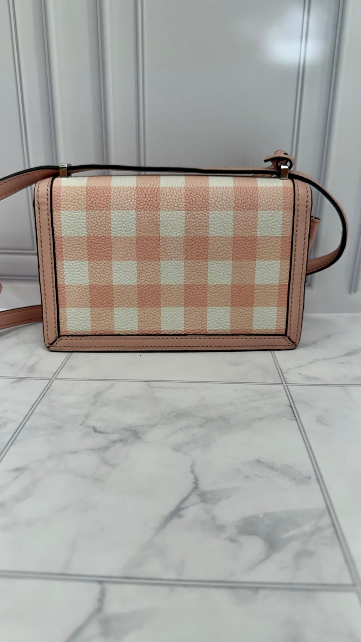 Loewe Pink Gingham Calfskim Small Barcelona Shoulder Bag