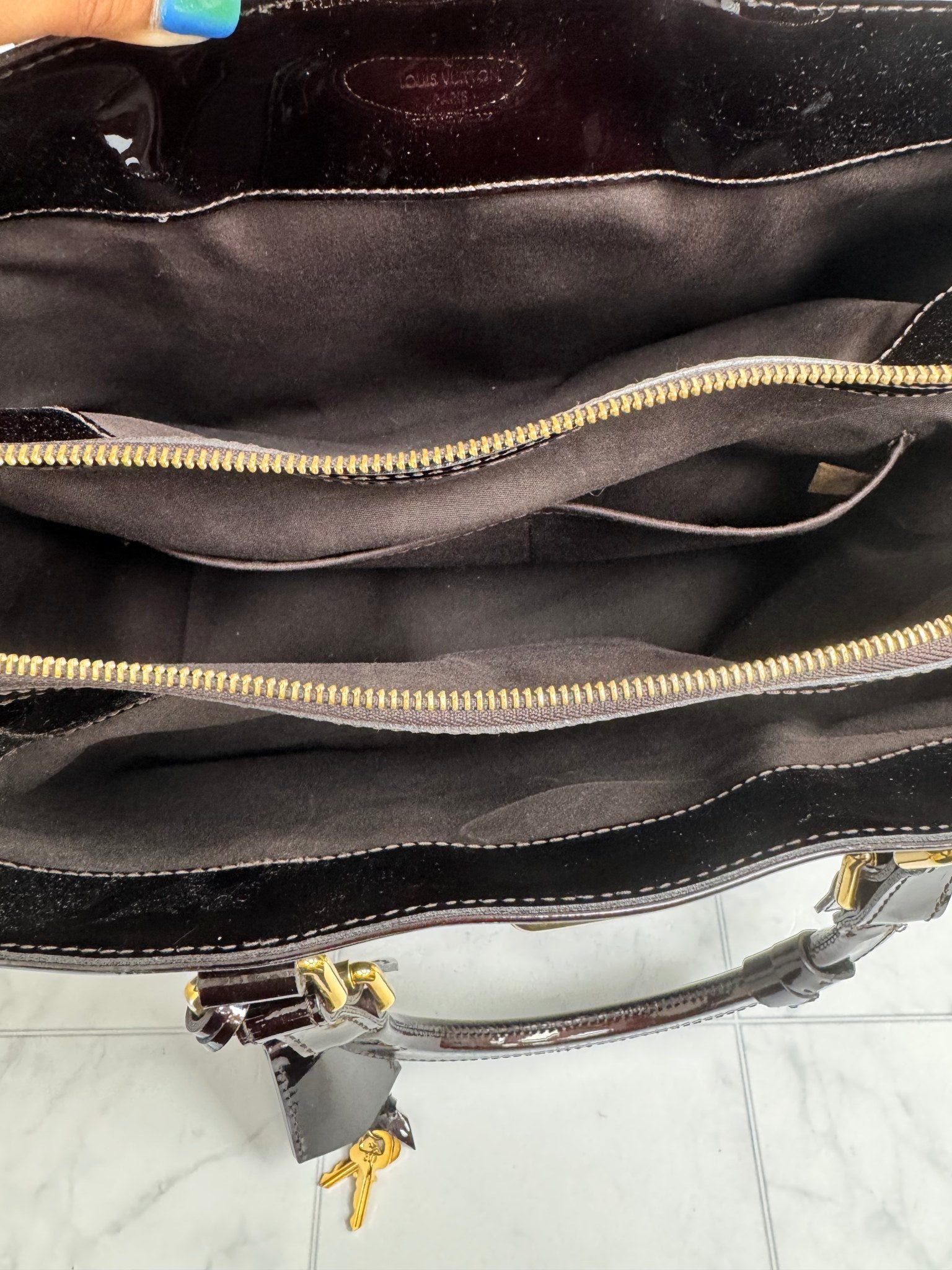 Louis Vuitton Burgundy Vernis Melrose Avenue Bag GM