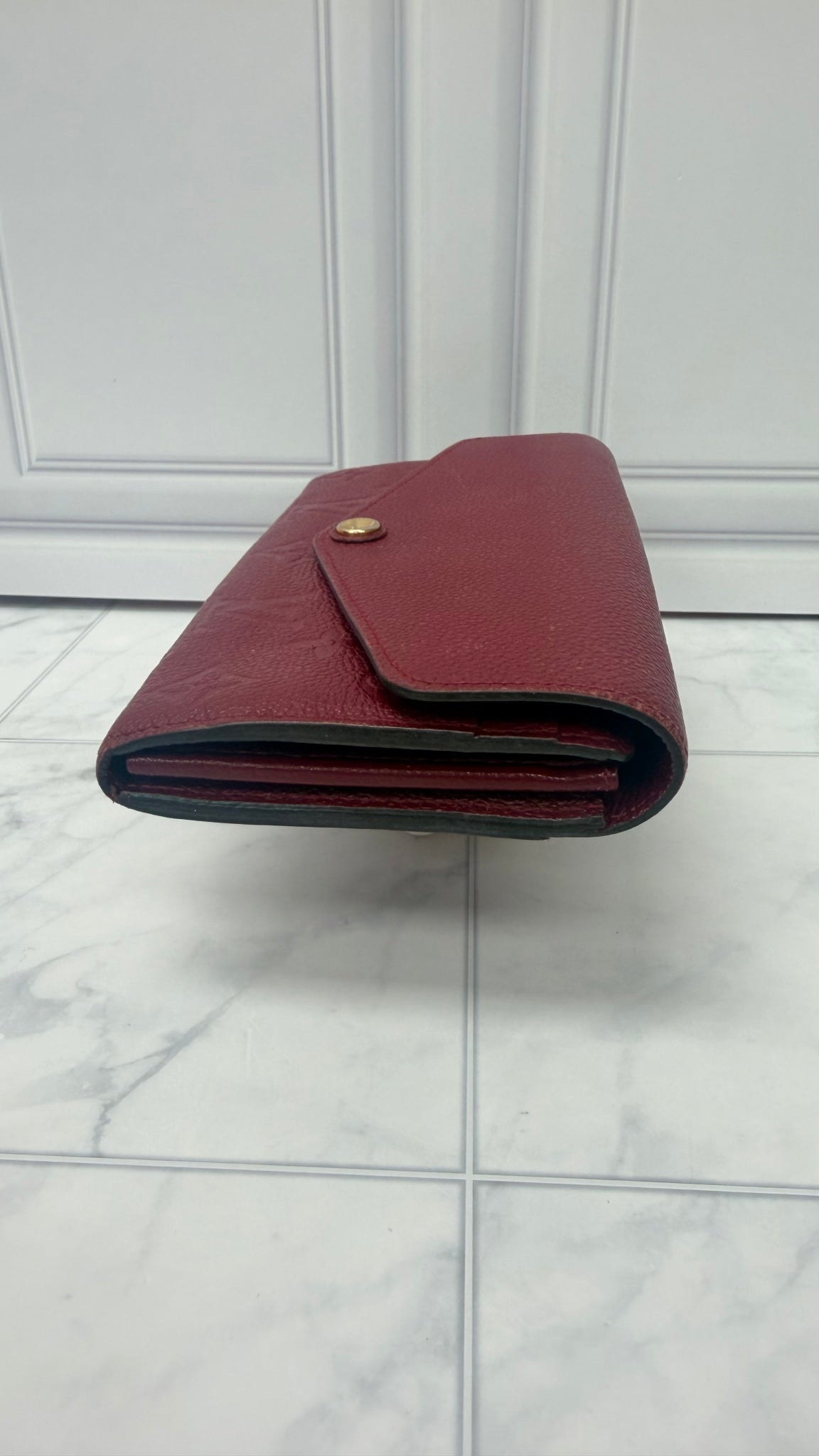 Louis Vuitton Monogram Purple Empreinte Leather Sarah Wallet 