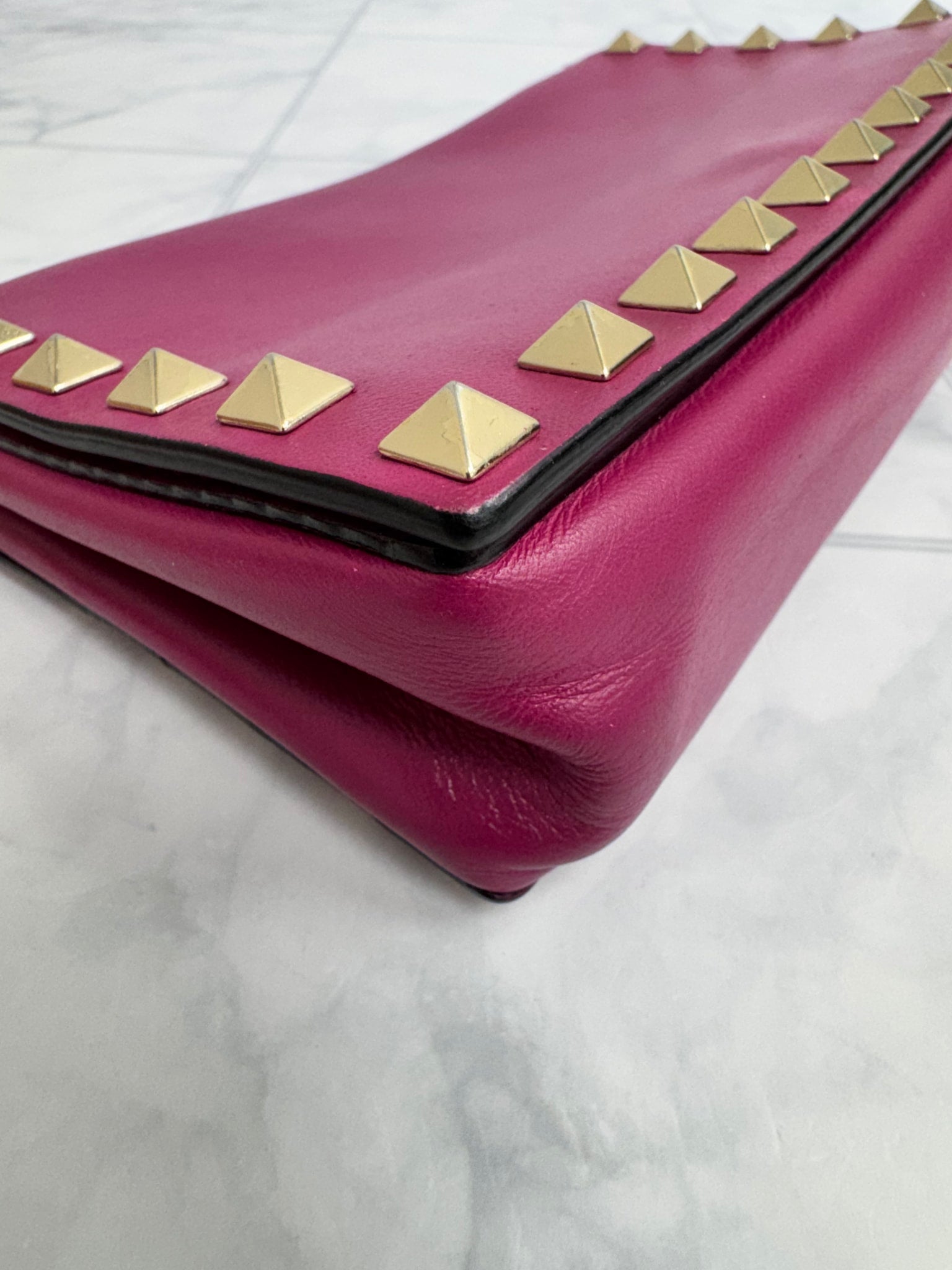 Valentino Fuchsia Leather Rockstud Small Crossbody Bag