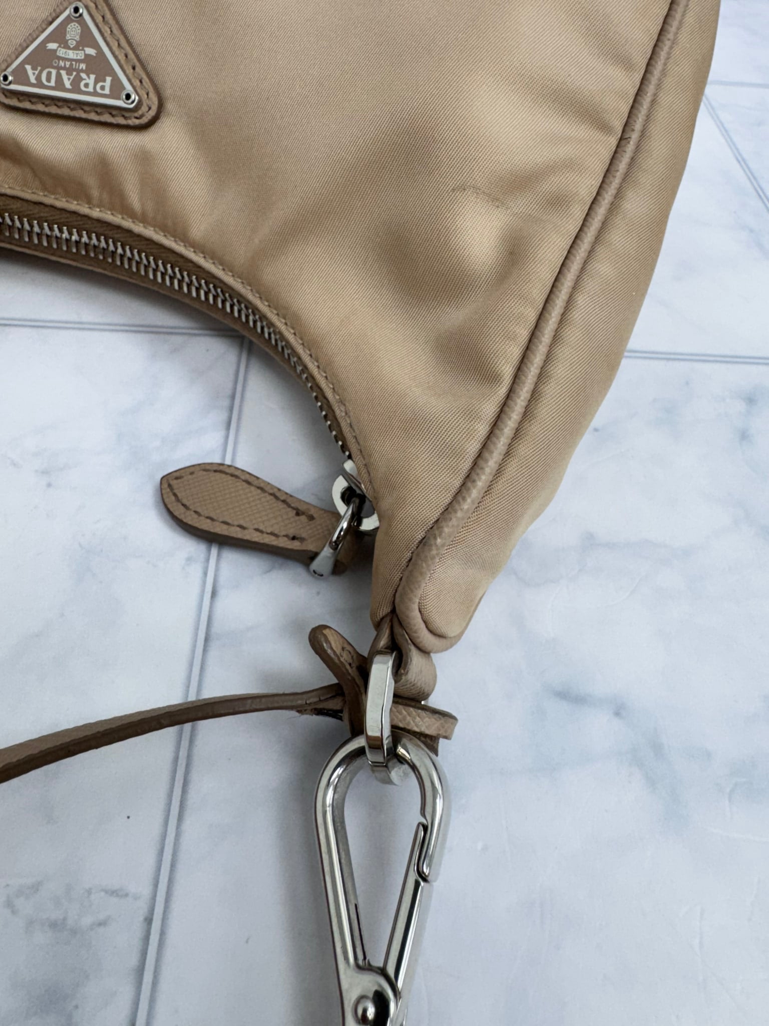 Prada Beige Nylon Re-Edition 2005 Crossbody Bag