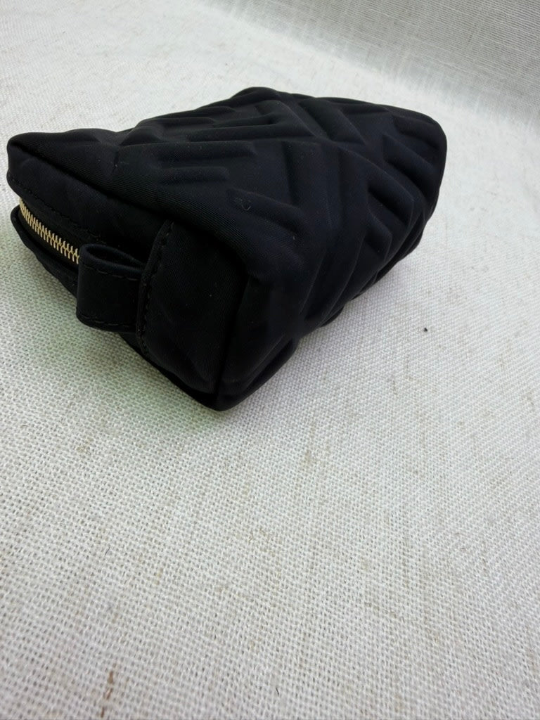 Fendi Black Embossed Zucca Zippy Pouch