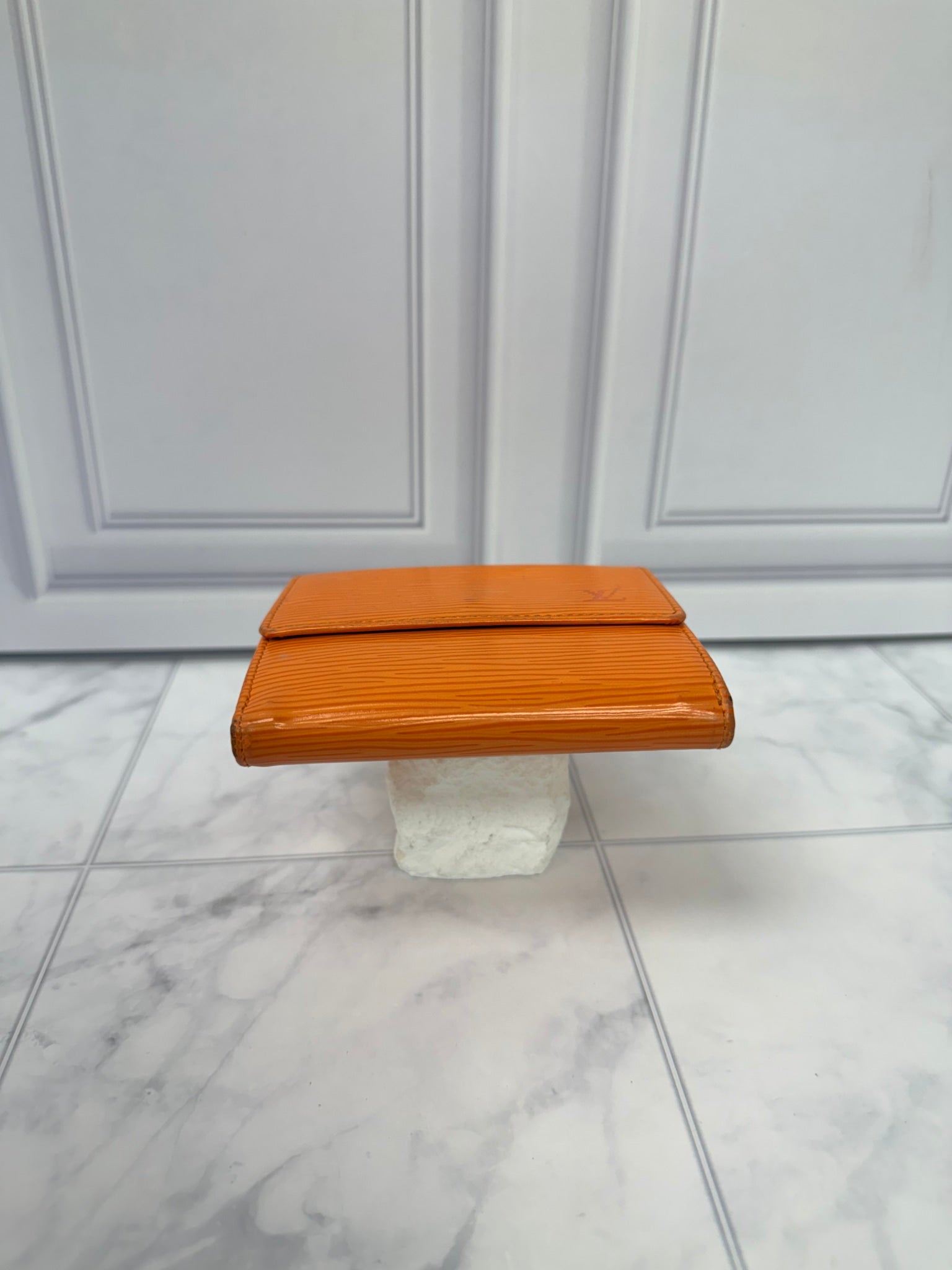 Louis Vuitton Orange Epi Leather  Compact Wallet 