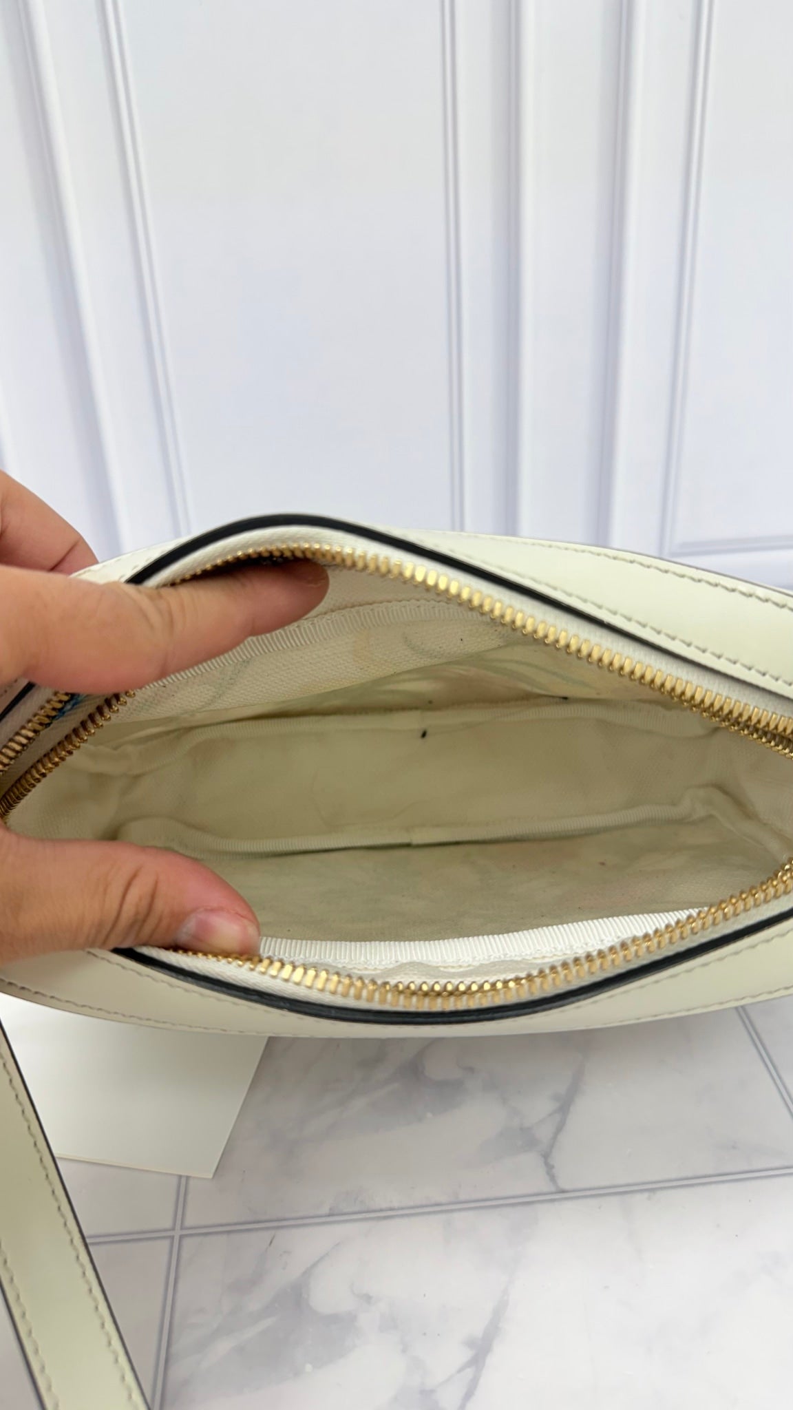 Gucci Cream Leather Flora Infinity Cutout Shoulder Bag 