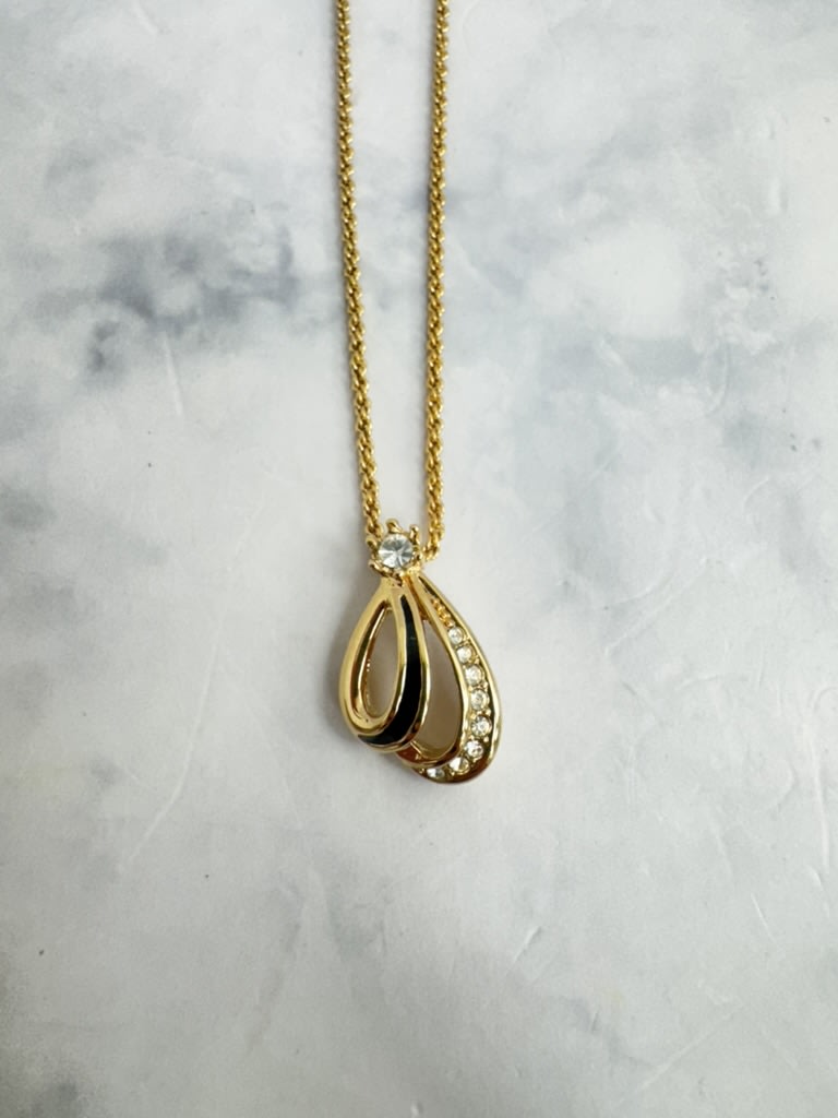 Christian Dior Gold Tone Pendant Necklace