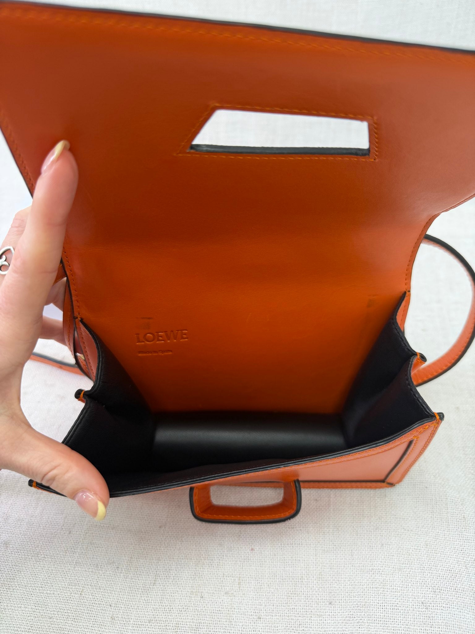 Loewe Orange Leather Barcelona Crossbody
