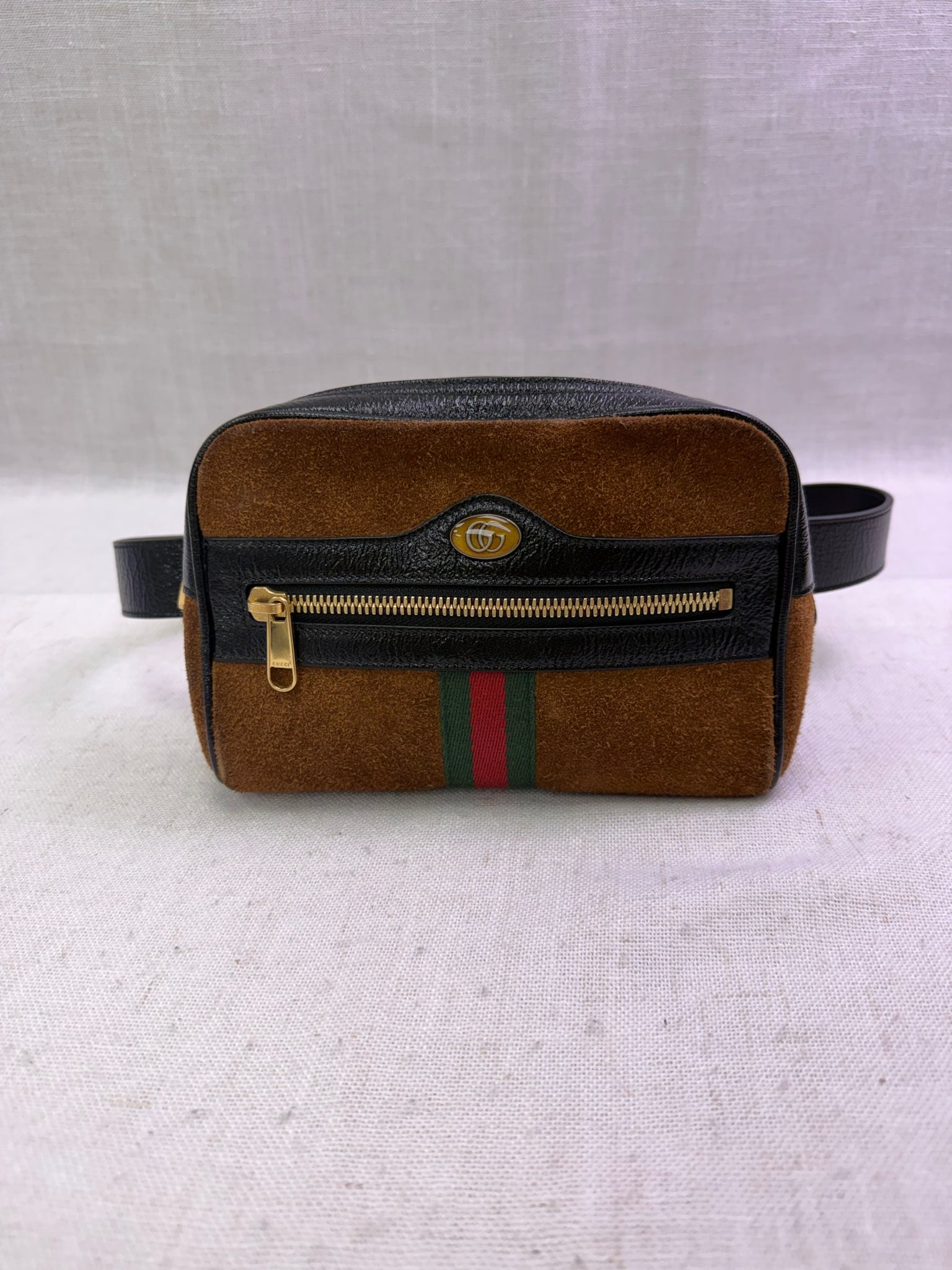 Gucci Brown Suede Ophidia Marmont Belt Bag