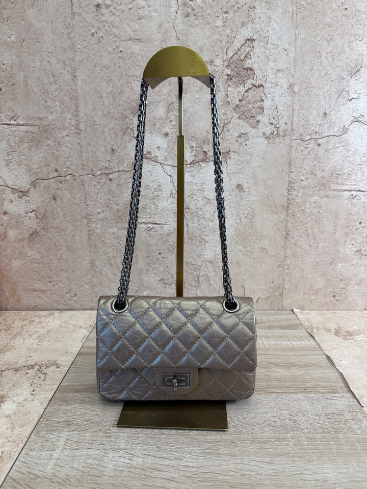 Chanel Mini Metallic Bronze Calfksin Reissue Double 