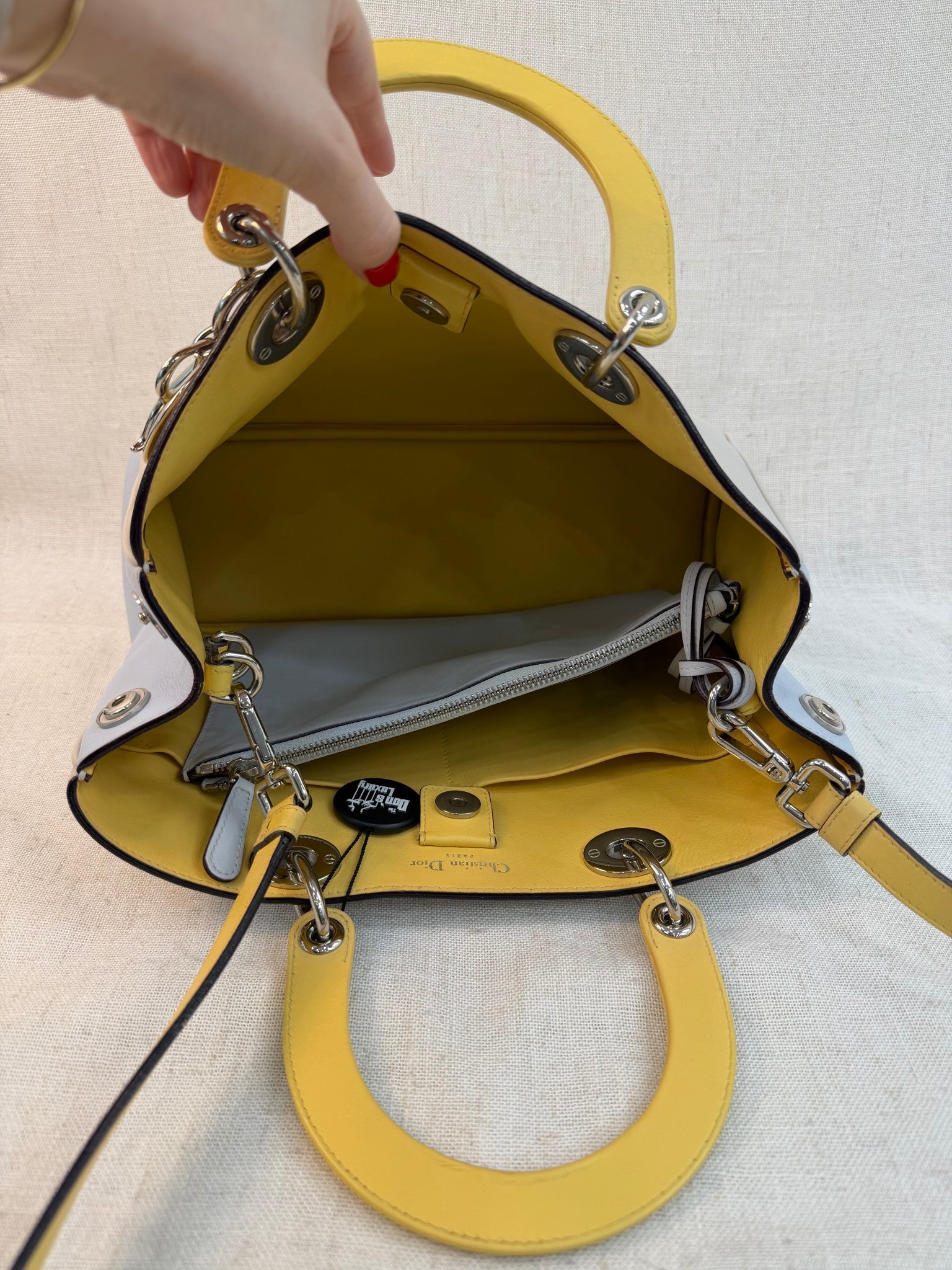 Christian Dior Multicolor Leather Diorissimo Medium Tote Bag