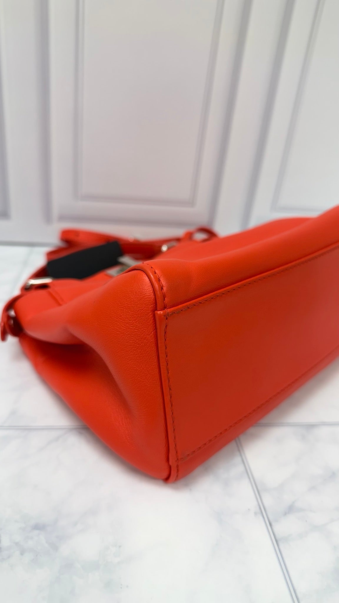 Fendi Orange Leather Peekaboo Mini handbag