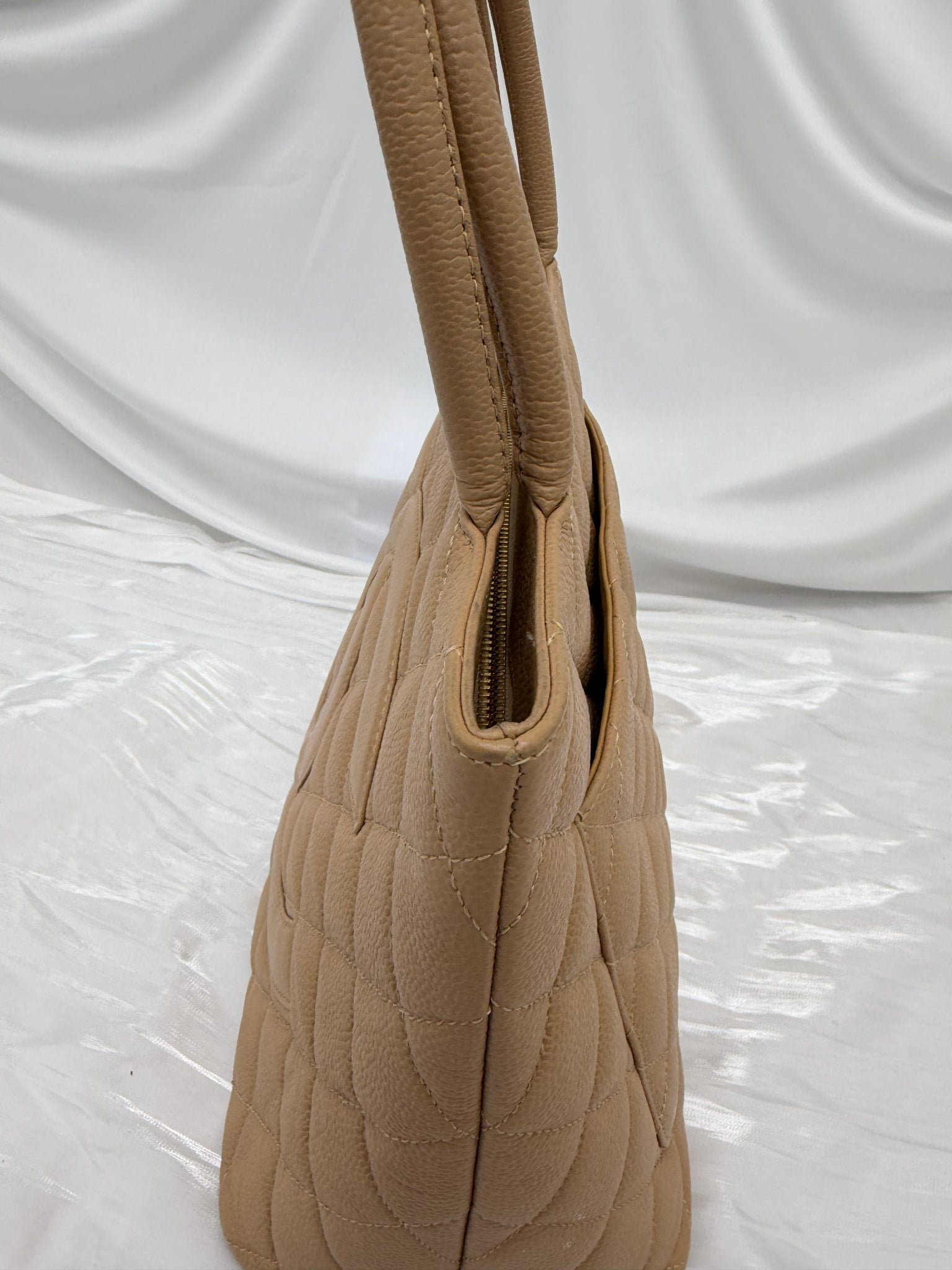 Chanel Beige Caviar Quilted Medallion Tote Bag