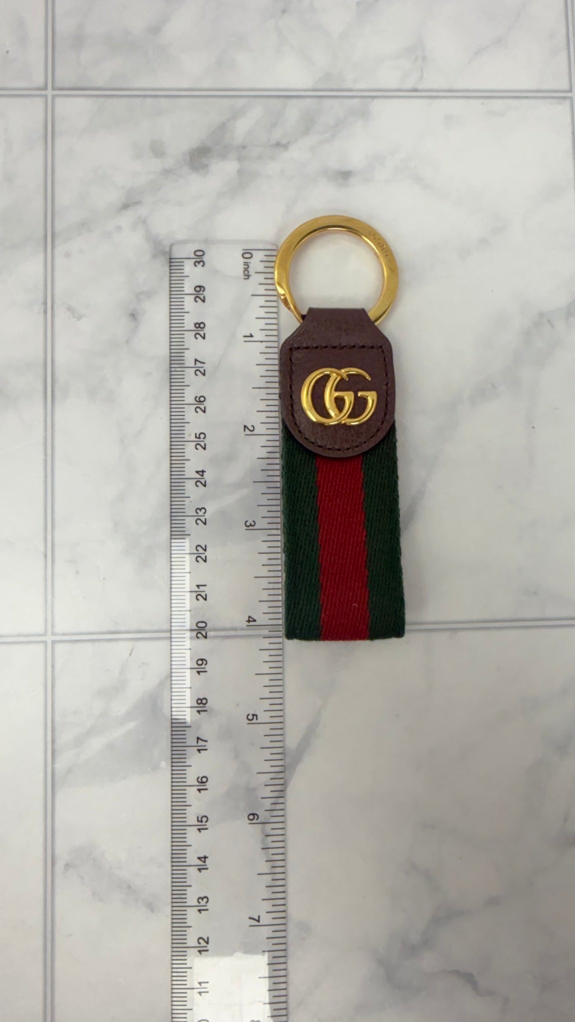 Gucci Green And Red Canvas Ophidia Key Charm 