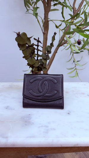 Chanel Black Caviar Timeless Compact Wallet
