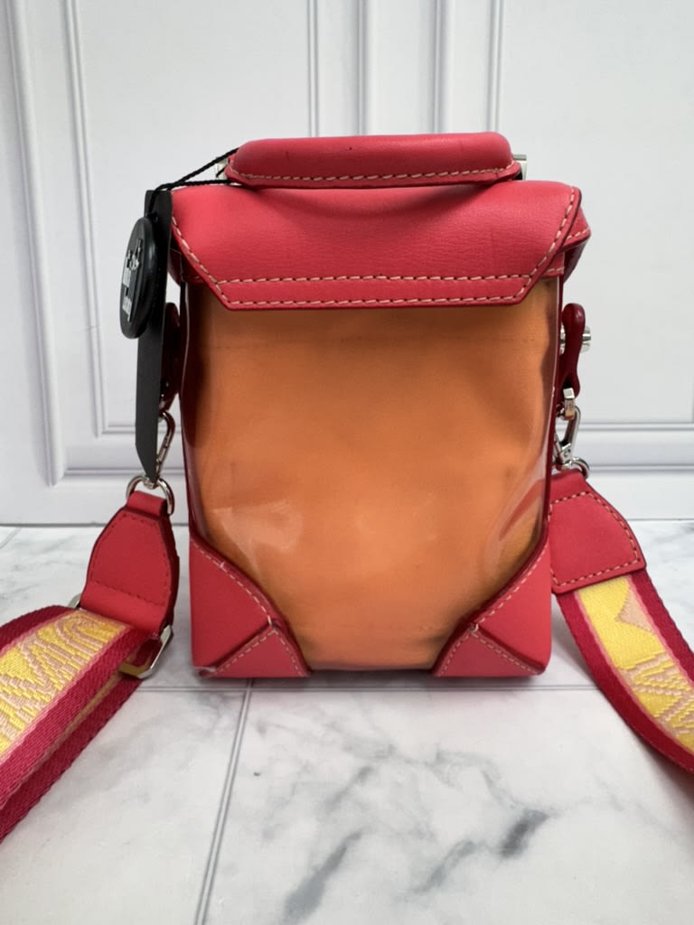 MCM Pink Leather And PVC Berlin Transparent Block Mini Crossbody Bag