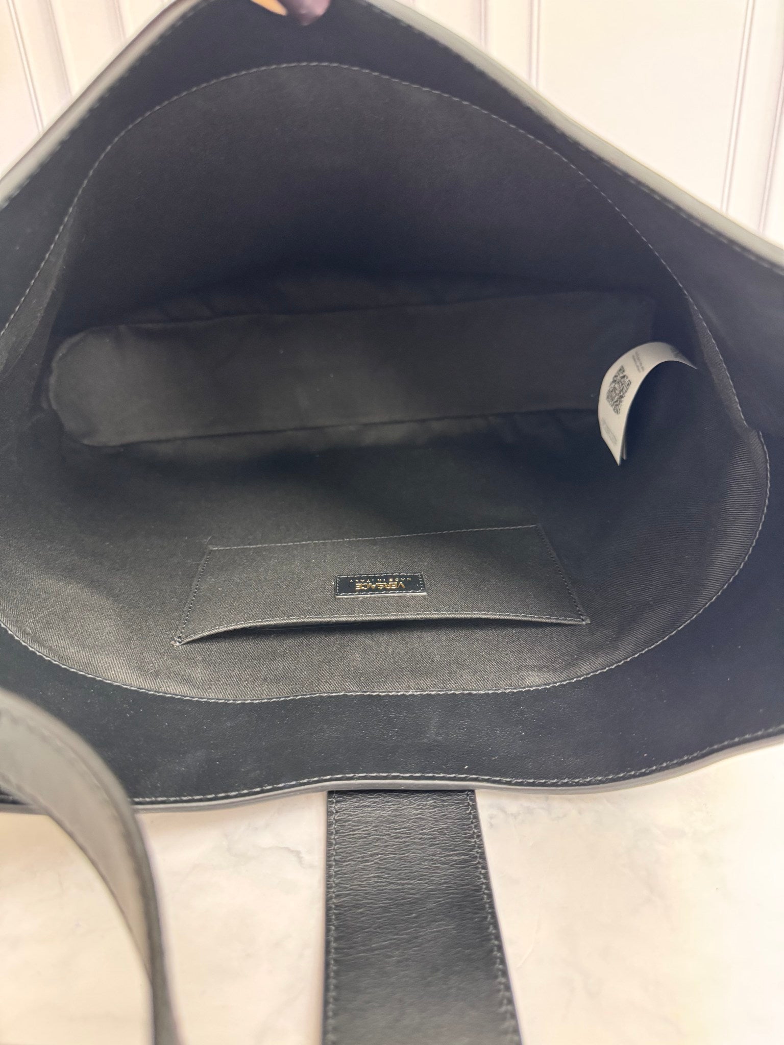 Versace Black Leather Hobo Bag