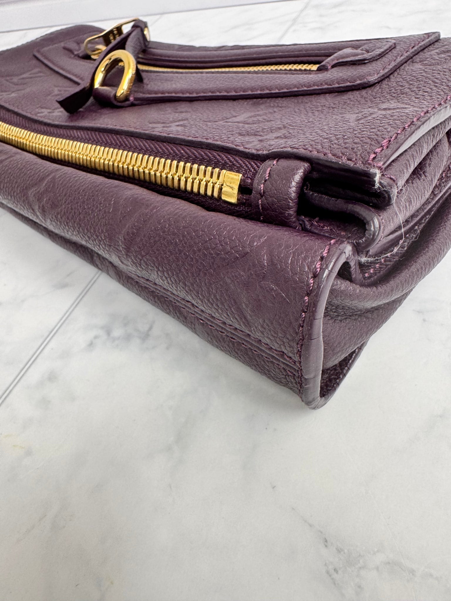 Louis Vuitton Dark Purple Empreinte Leather Monogram Petillante Clutch