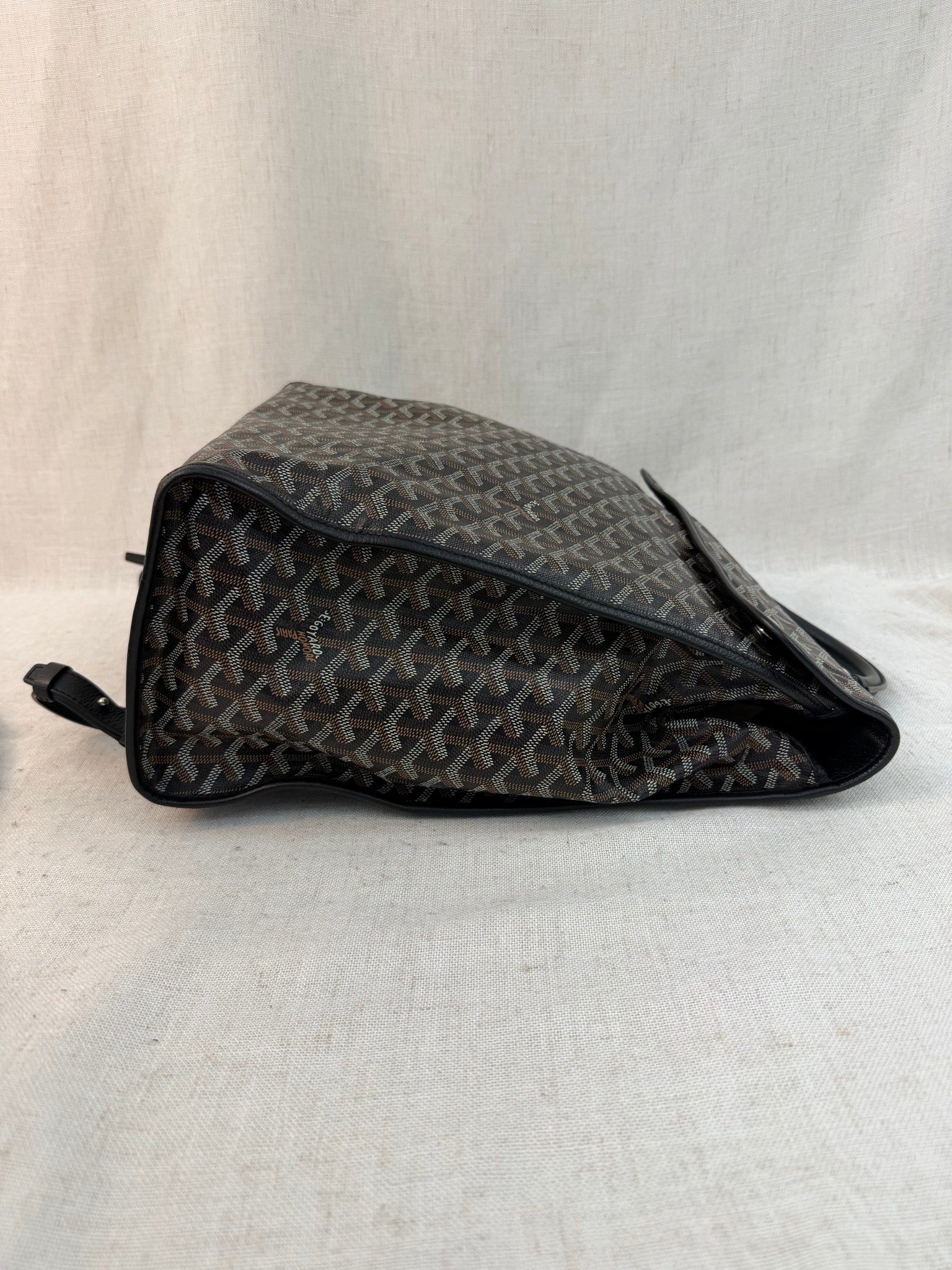 Goyard Black Leather Goyardine Saint Leger Backpack