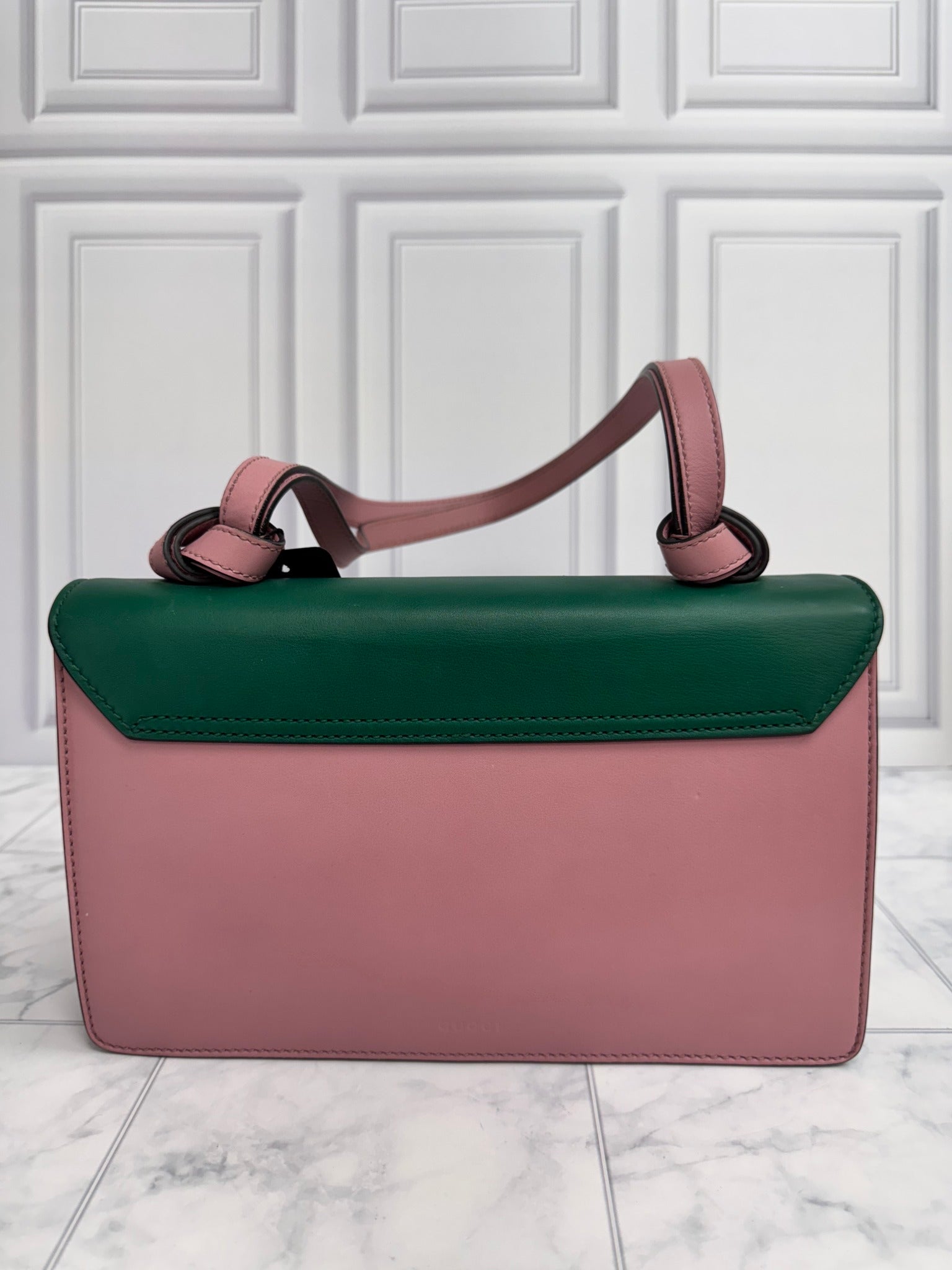 Gucci Green And Pink Leather Animalier Flap Shoulder Bag