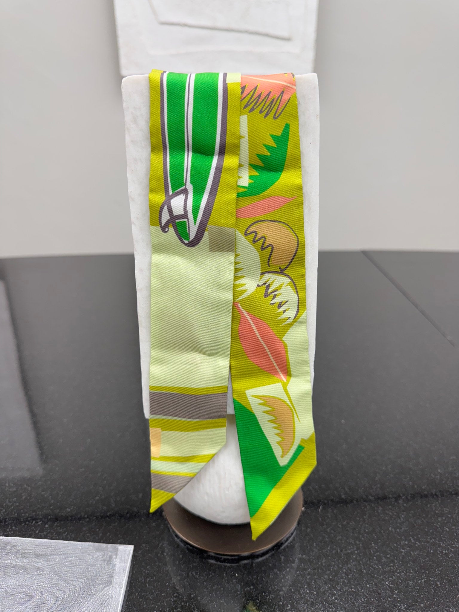 Hermes Coral And Green Twilly