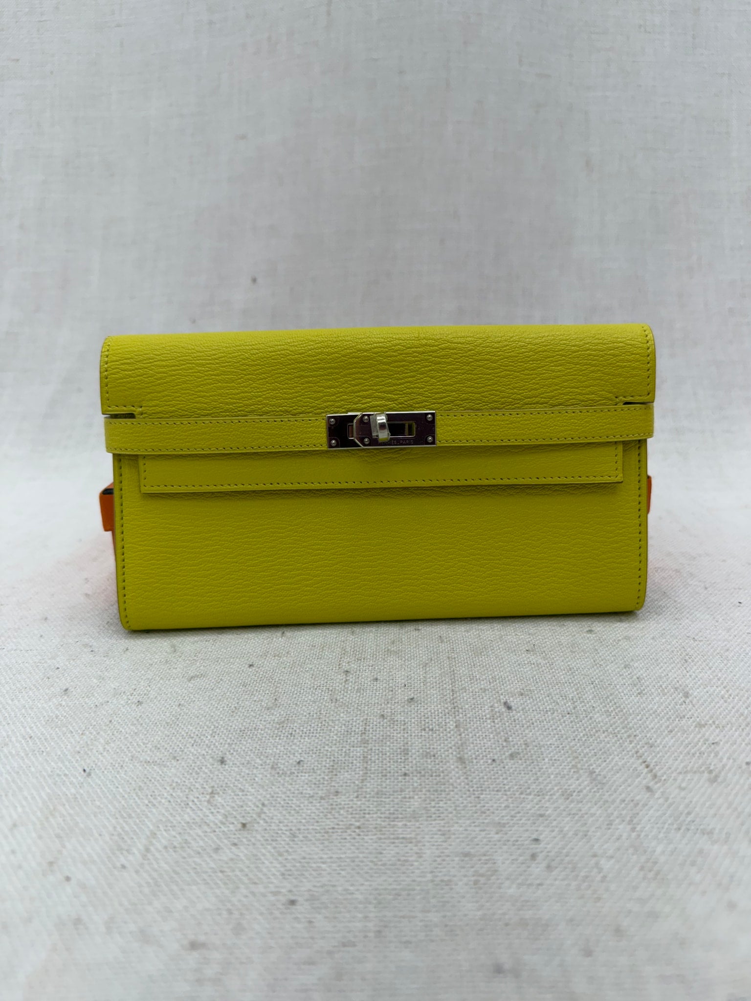 BRAND NEW- Hermes Rose Lime Mysore Kelly Longue Wallet PHW