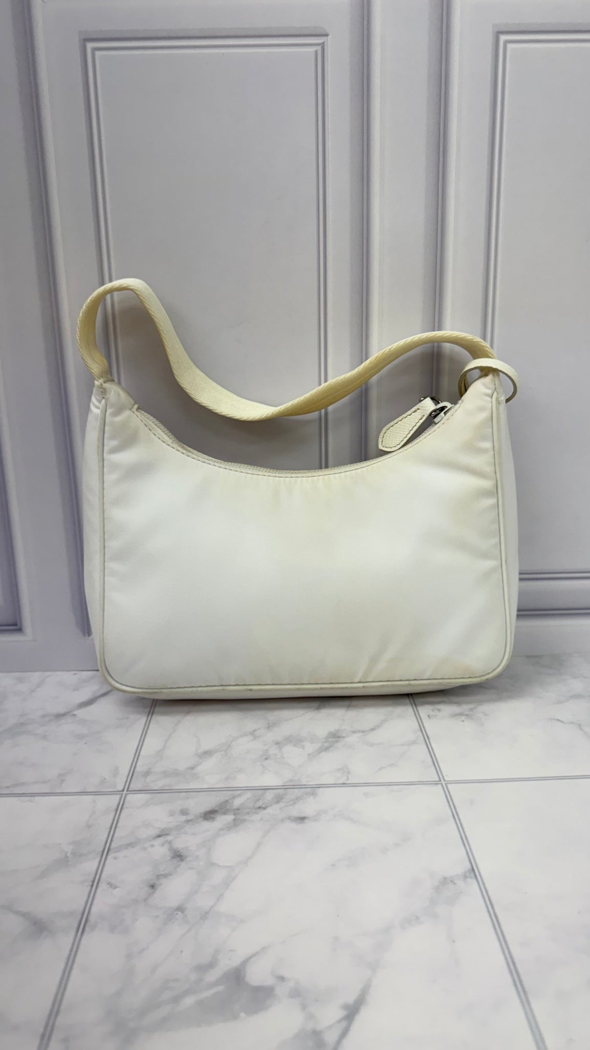 Prada White Nylon Re Edition 2000 Shoulder Bag 