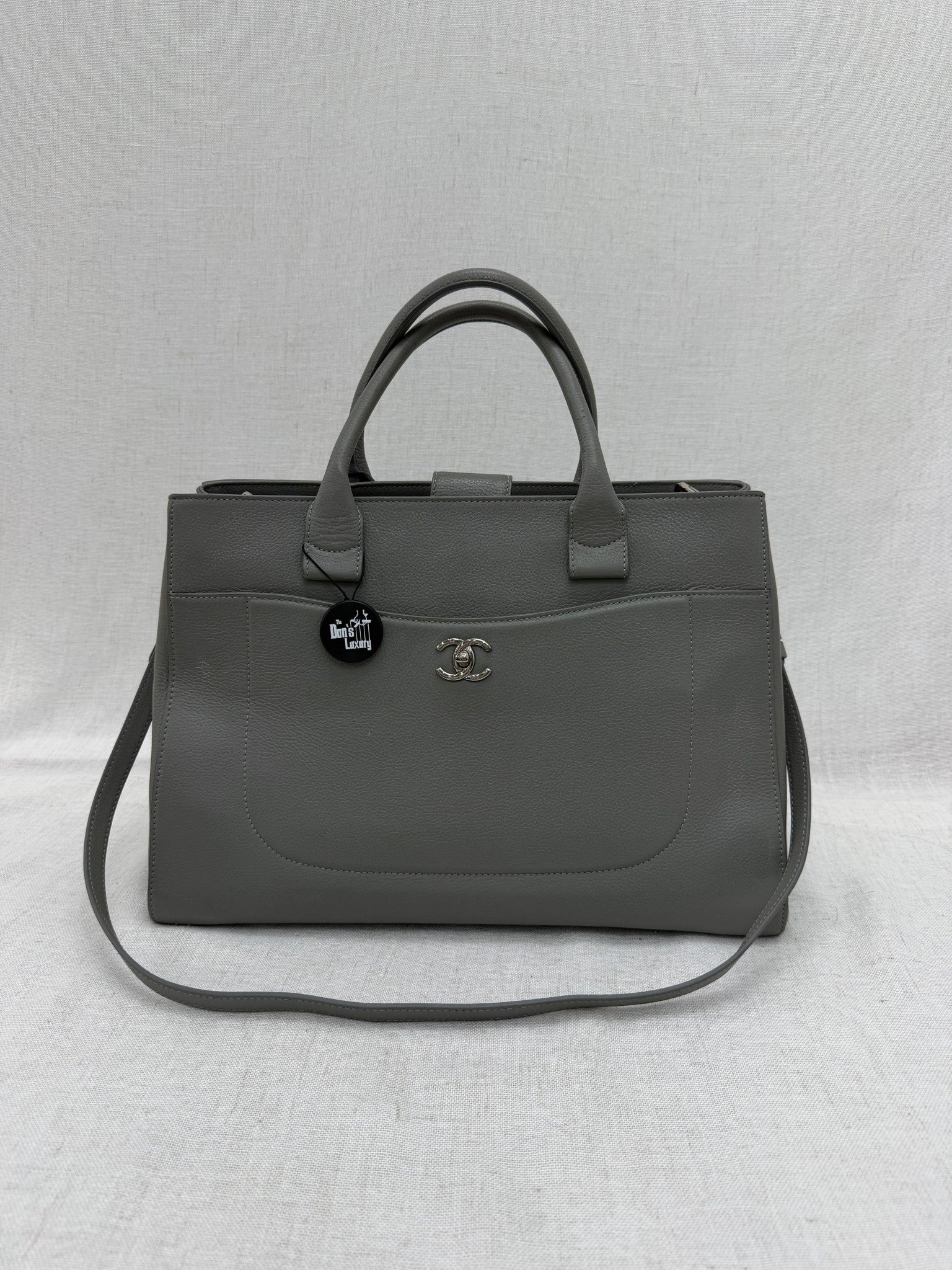 Chanel Grey Grained Calfskin Medium Neo Executive Tote