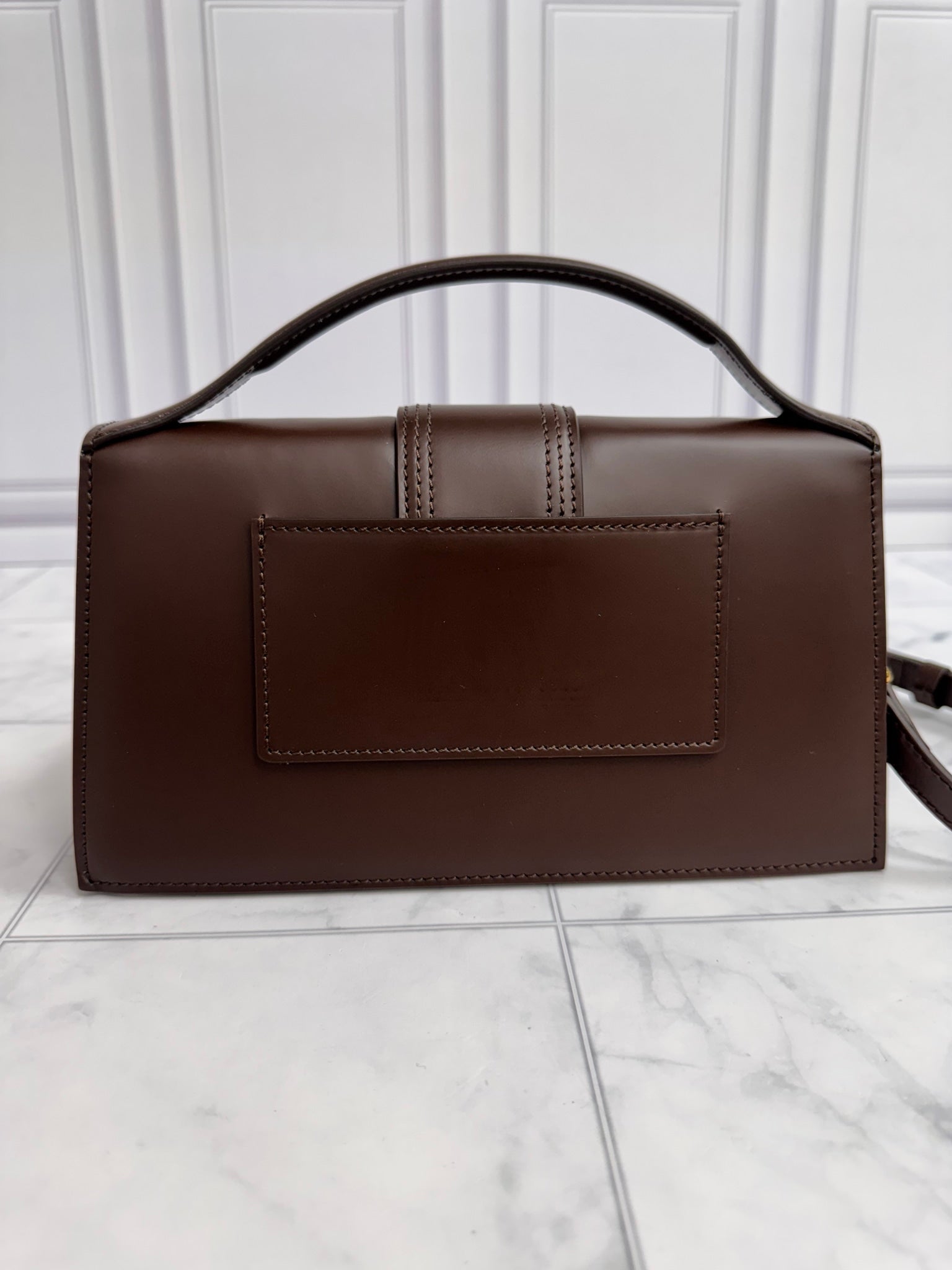 BRAND NEW - Jacquemus Brown Leather Le Grand Bambino Handbag 2Way Handbag
