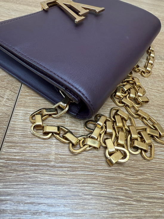 Louis Vuitton Purple Leather Chain Louise GM Clutch Bag