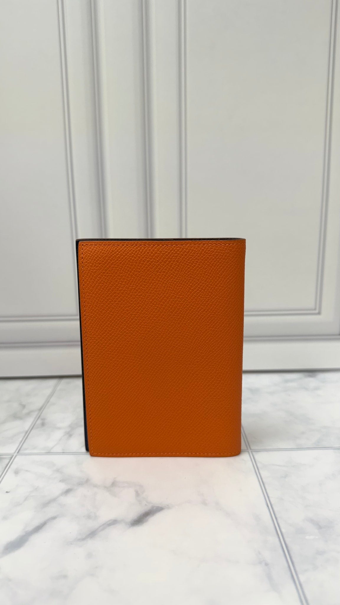LIKE NEW - Hermes Orange And Blue Epsom Leather Passport Agenda PM Cover 