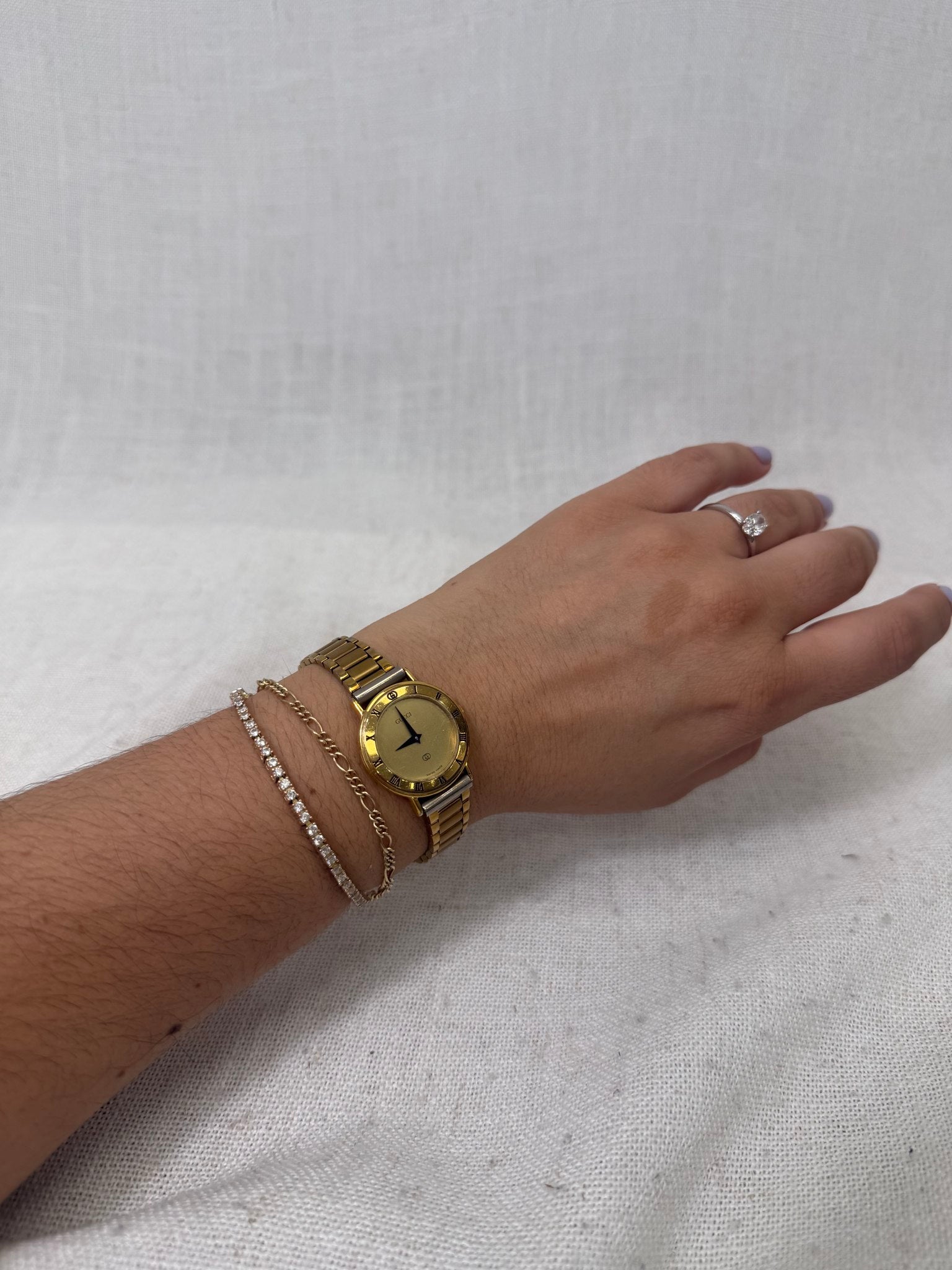 Gucci Gold Toned Metal Watch 