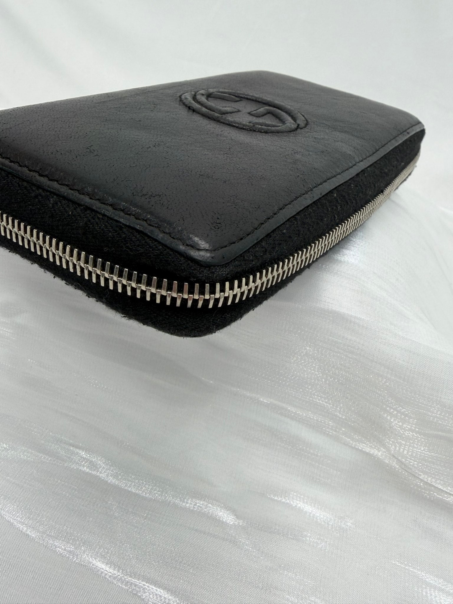 Gucci Black Leather Soho Zippy Wallet