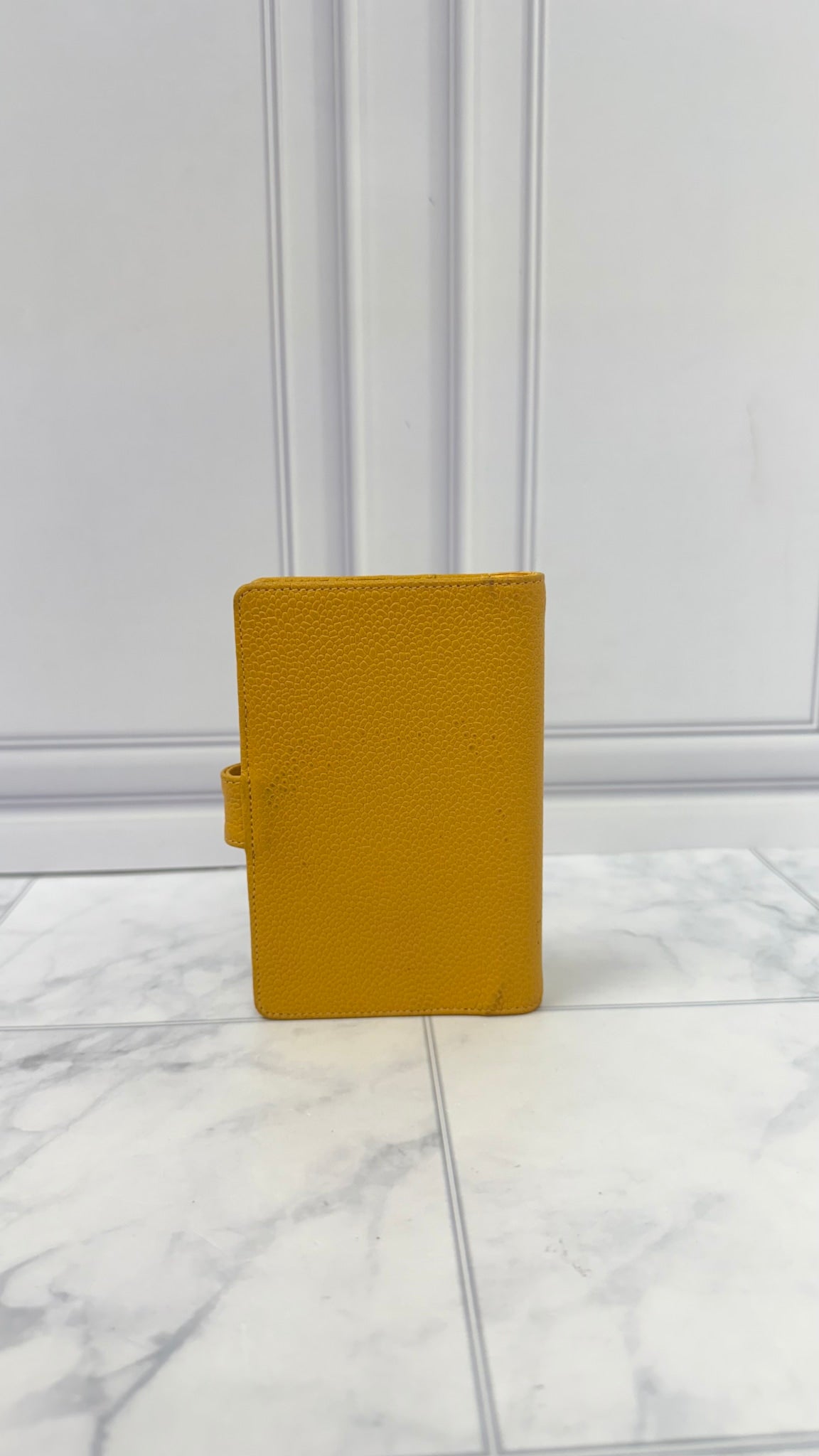 Chanel Yellow Caviar Leather Mini Agenda Cover 