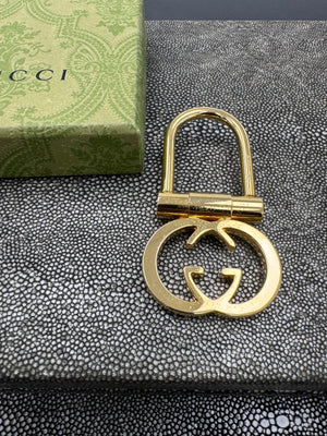 Gucci Gold Tone Interlocking G Keychain