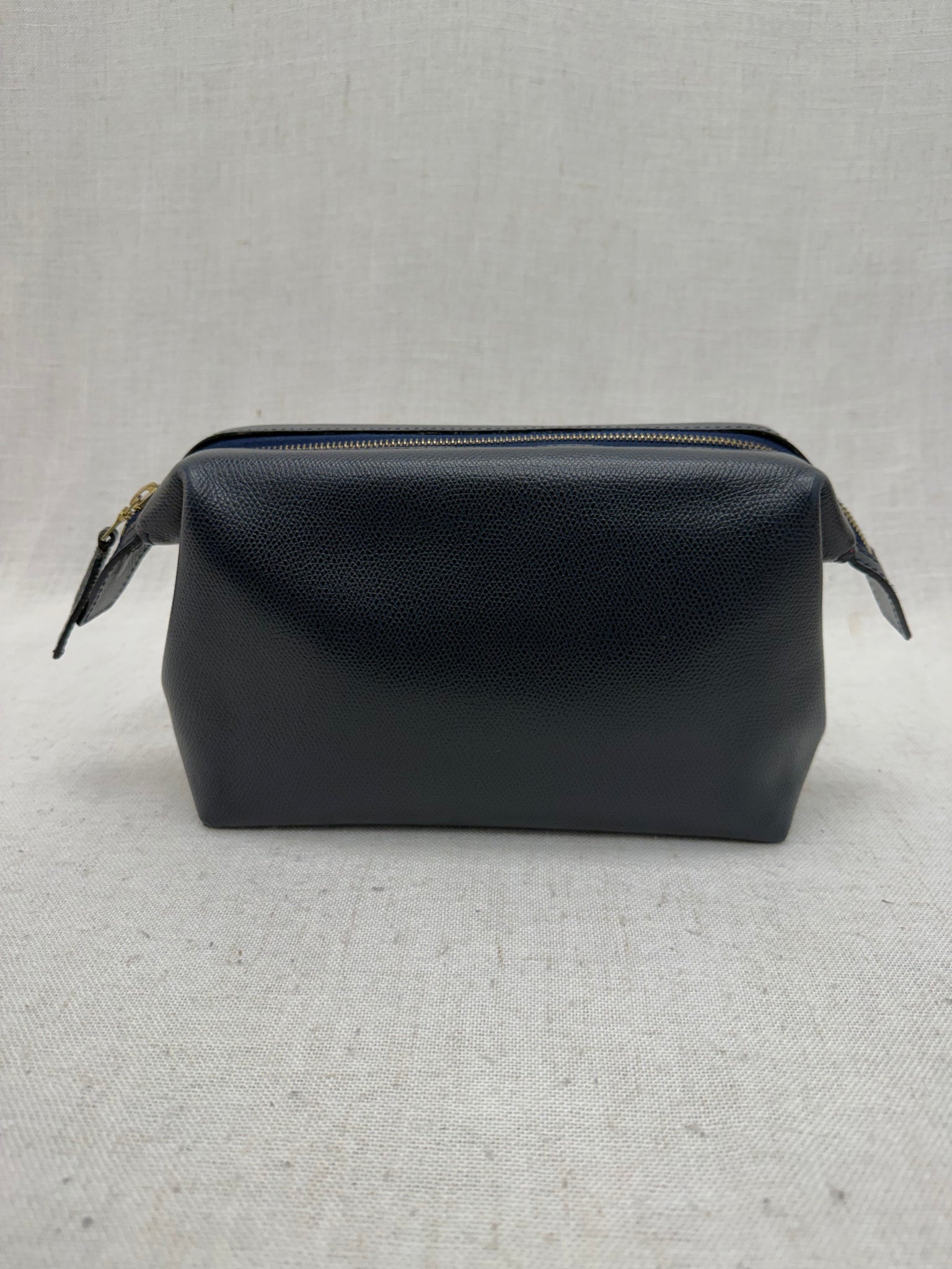 Celine Blue Pebbled Leather Toiletries Pouch