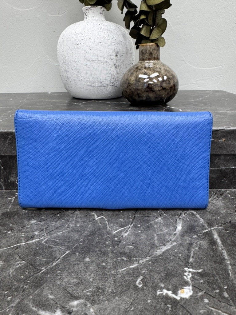 Salvatore Ferragamo Blue Leather Long Wallet