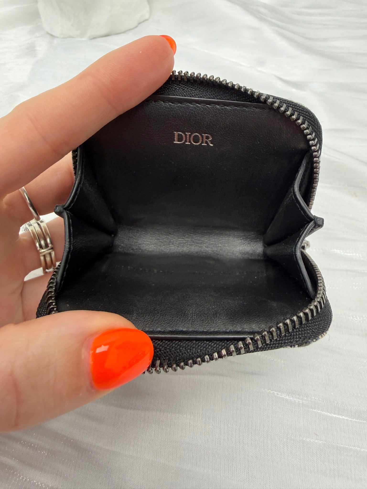 Christian Dior Blue Trotter Mini Zippy Coin Pouch
