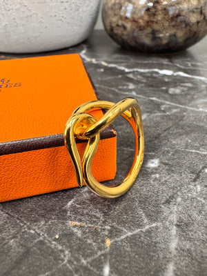 Hermes Gold Jumbo Scarf Ring