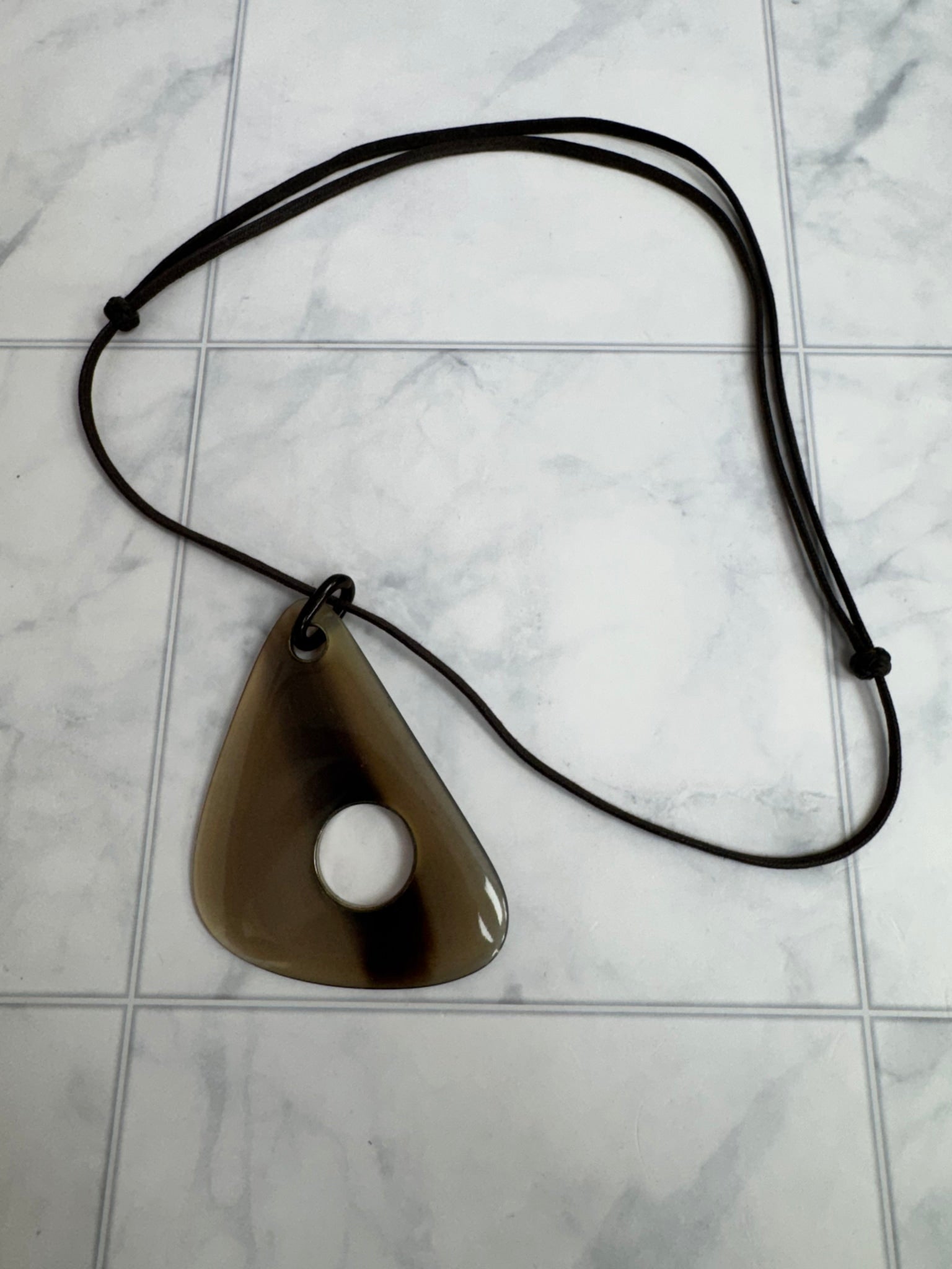 Hermes Brown Buffalo Horn Necklace