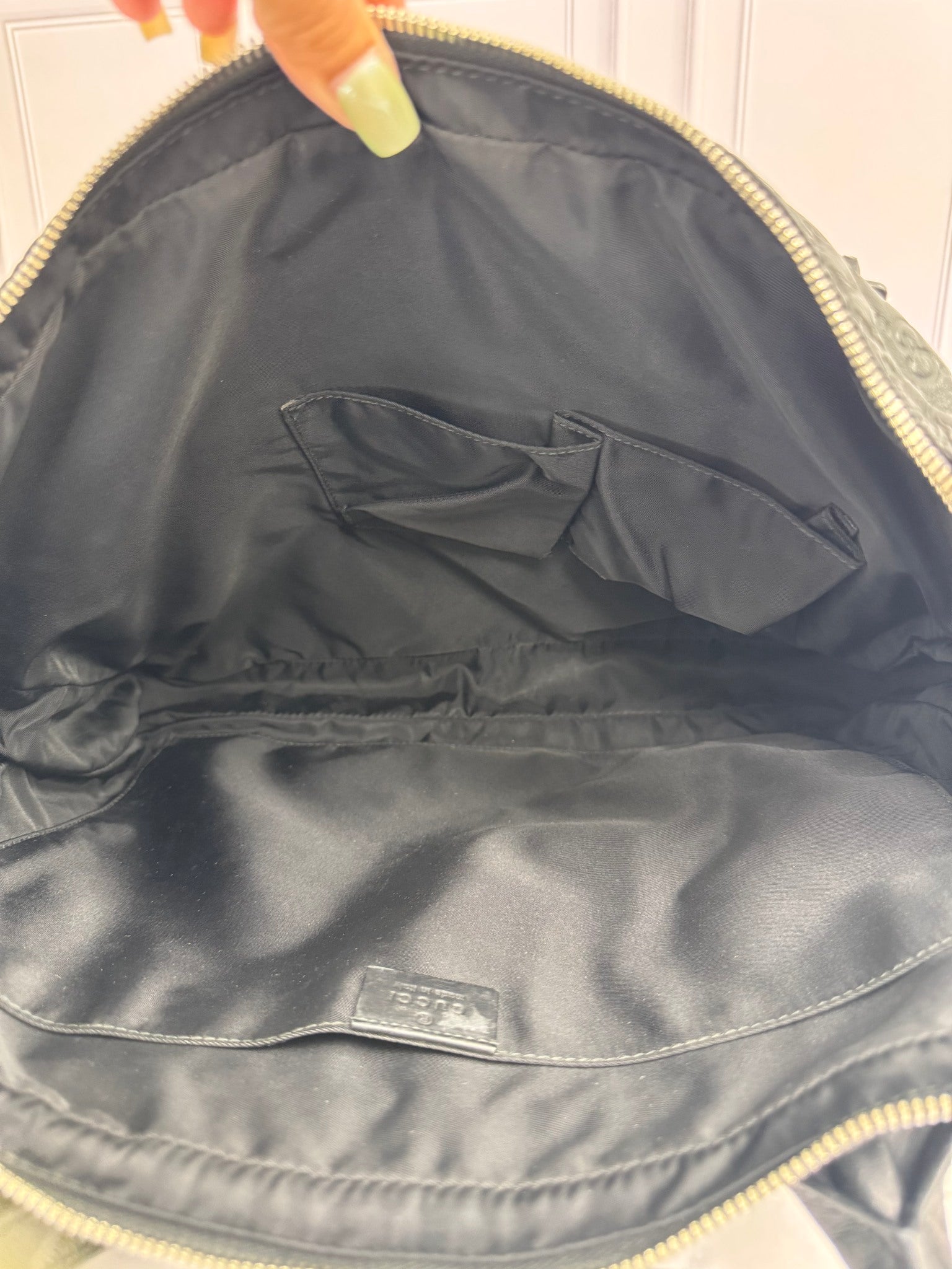 Gucci Black Embossed Leather Large Briefcase