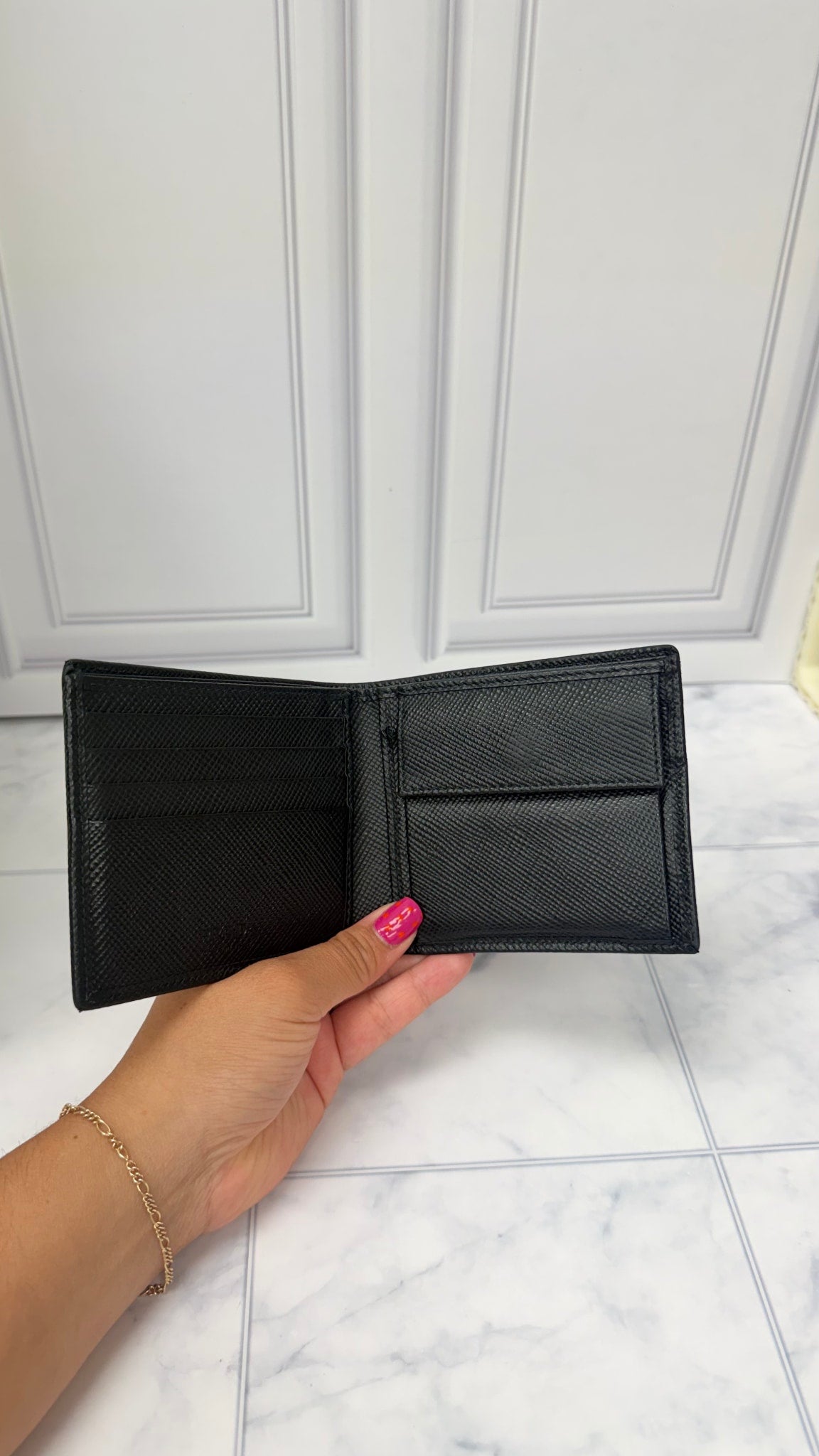 Prada Black Saffiano Leather Bifold Wallet