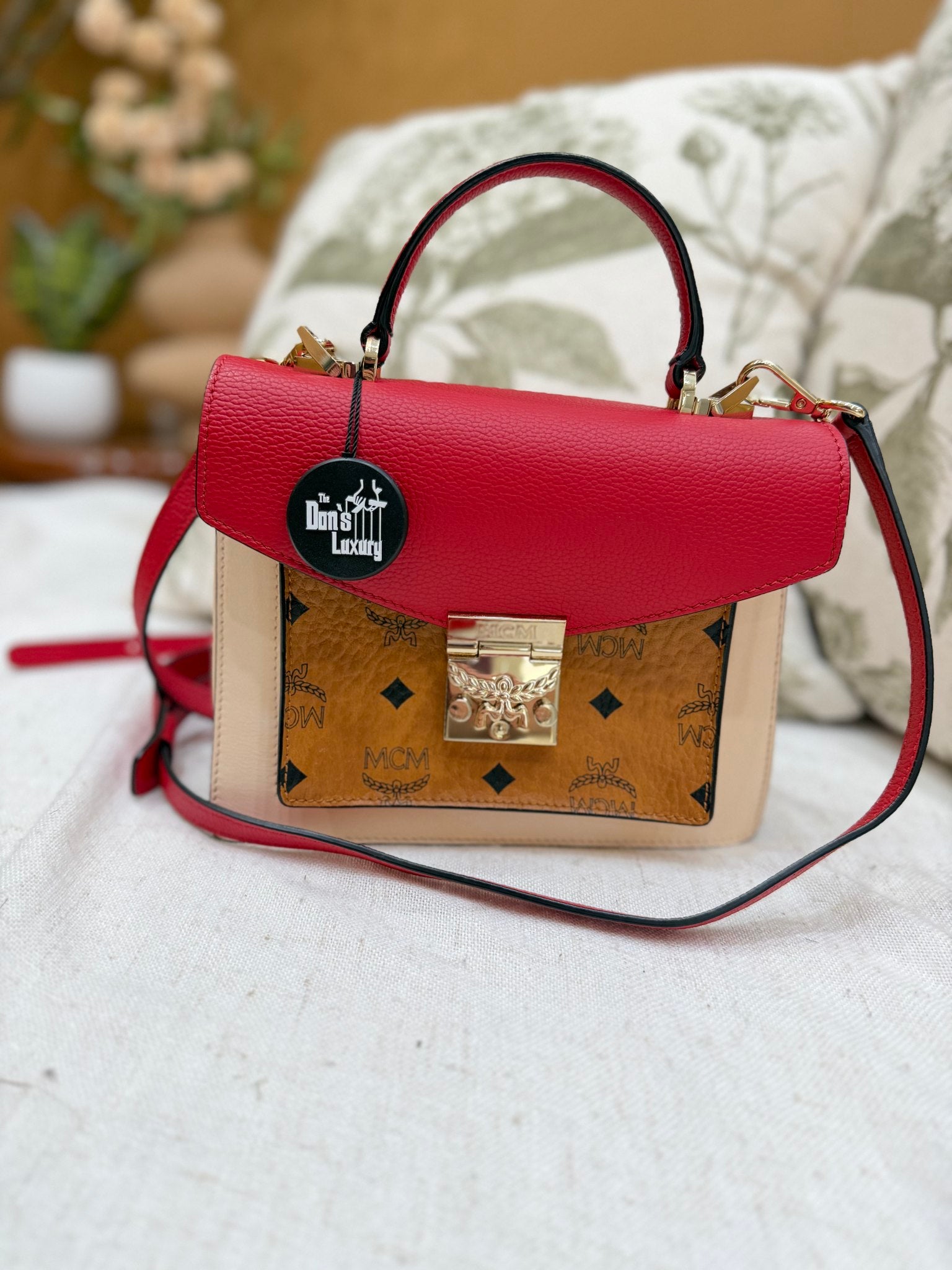 MCM Tricolor Leather Patricia Satchel 2way Bag