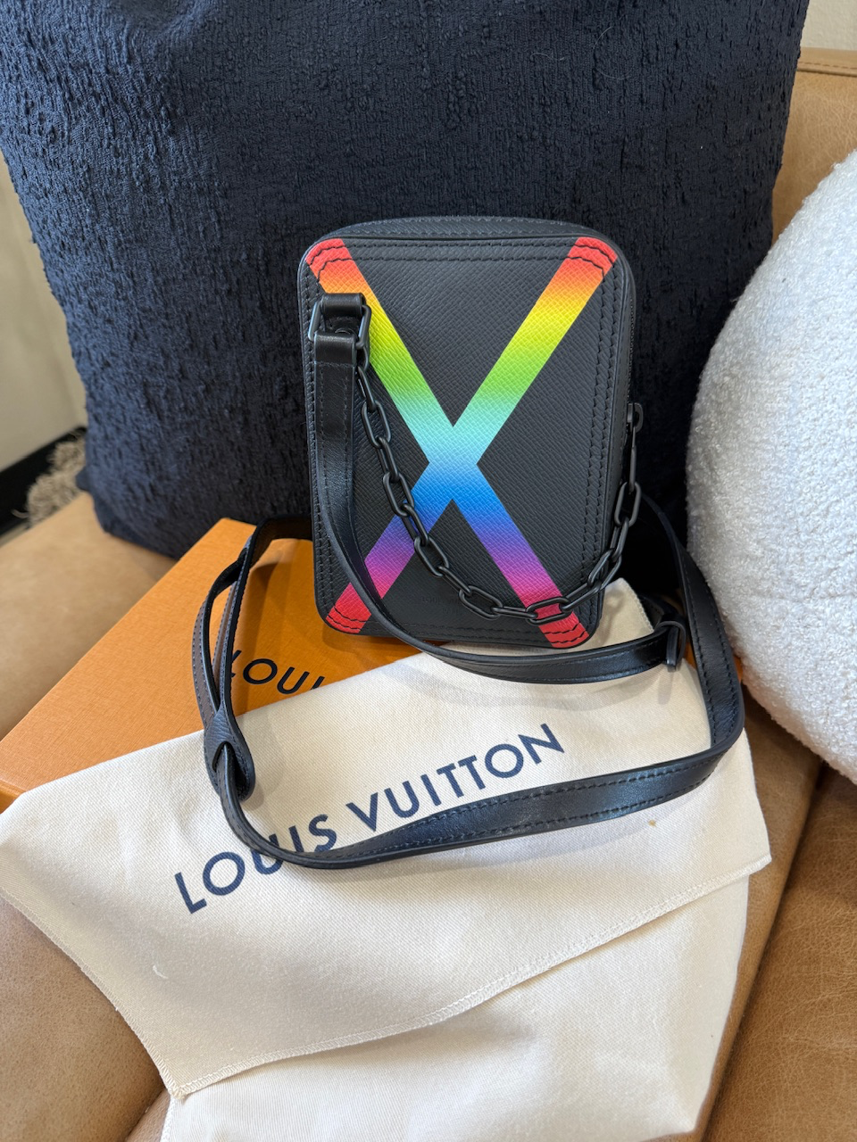 Louis Vuitton x Virgil Rainbow Taiga Leather Danube Crossbody  