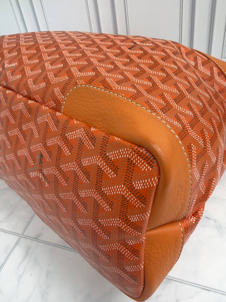 Goyard Orange Goyardine Grenadine Hobo Bag