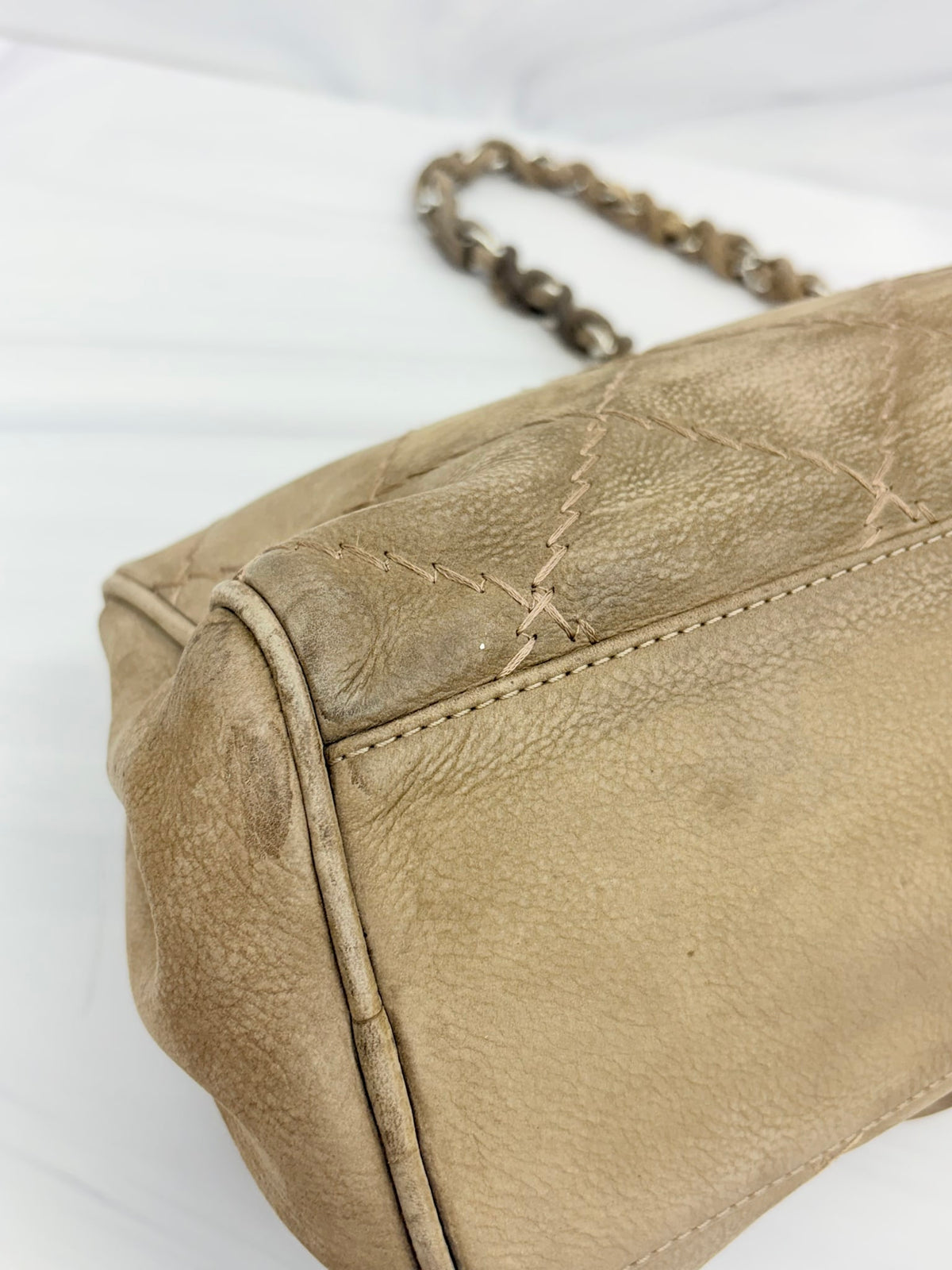 Chanel Taupe Suede Ultimate Stitch Flap Bag