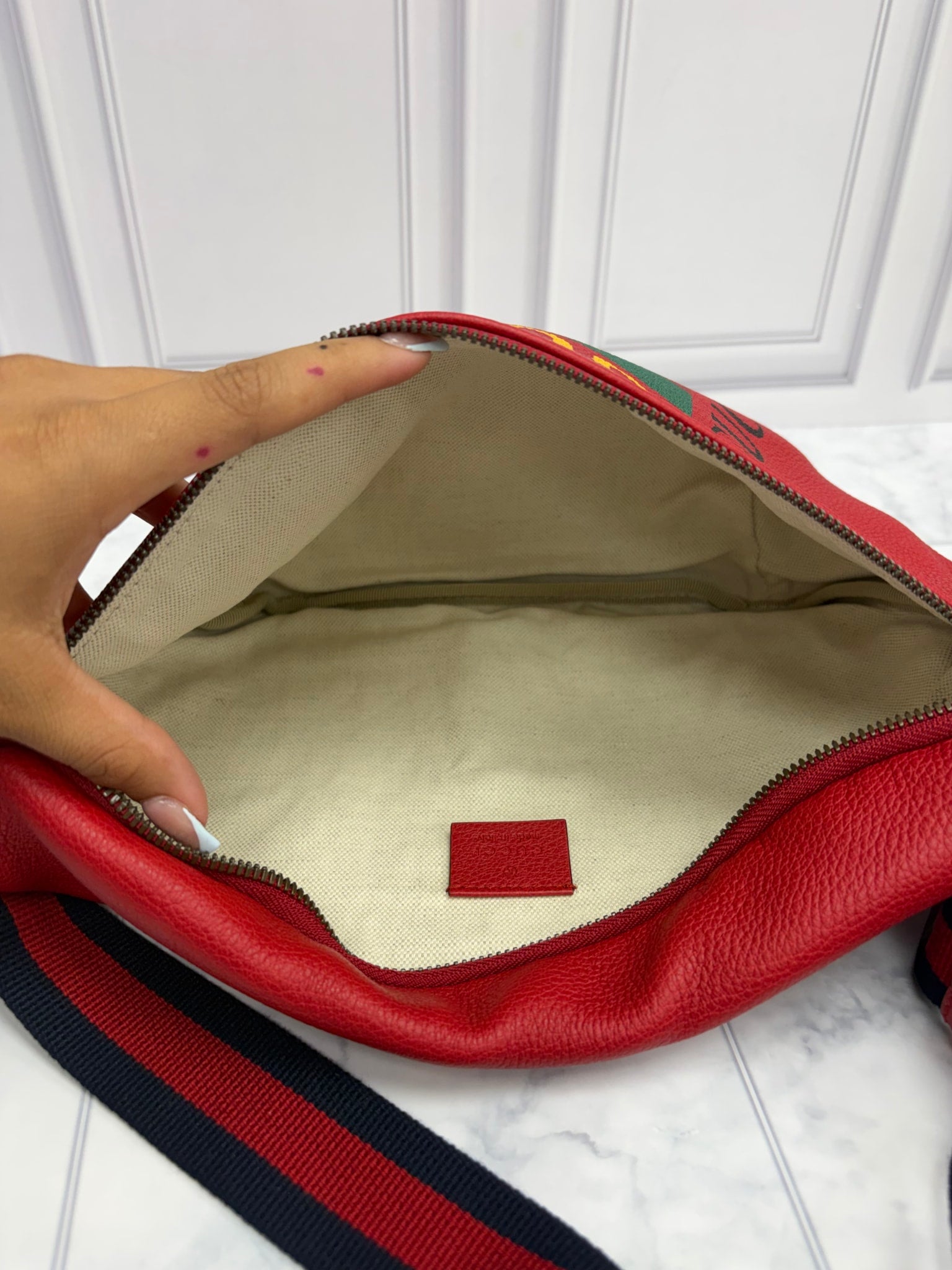 Gucci Red Leather Belt Bag