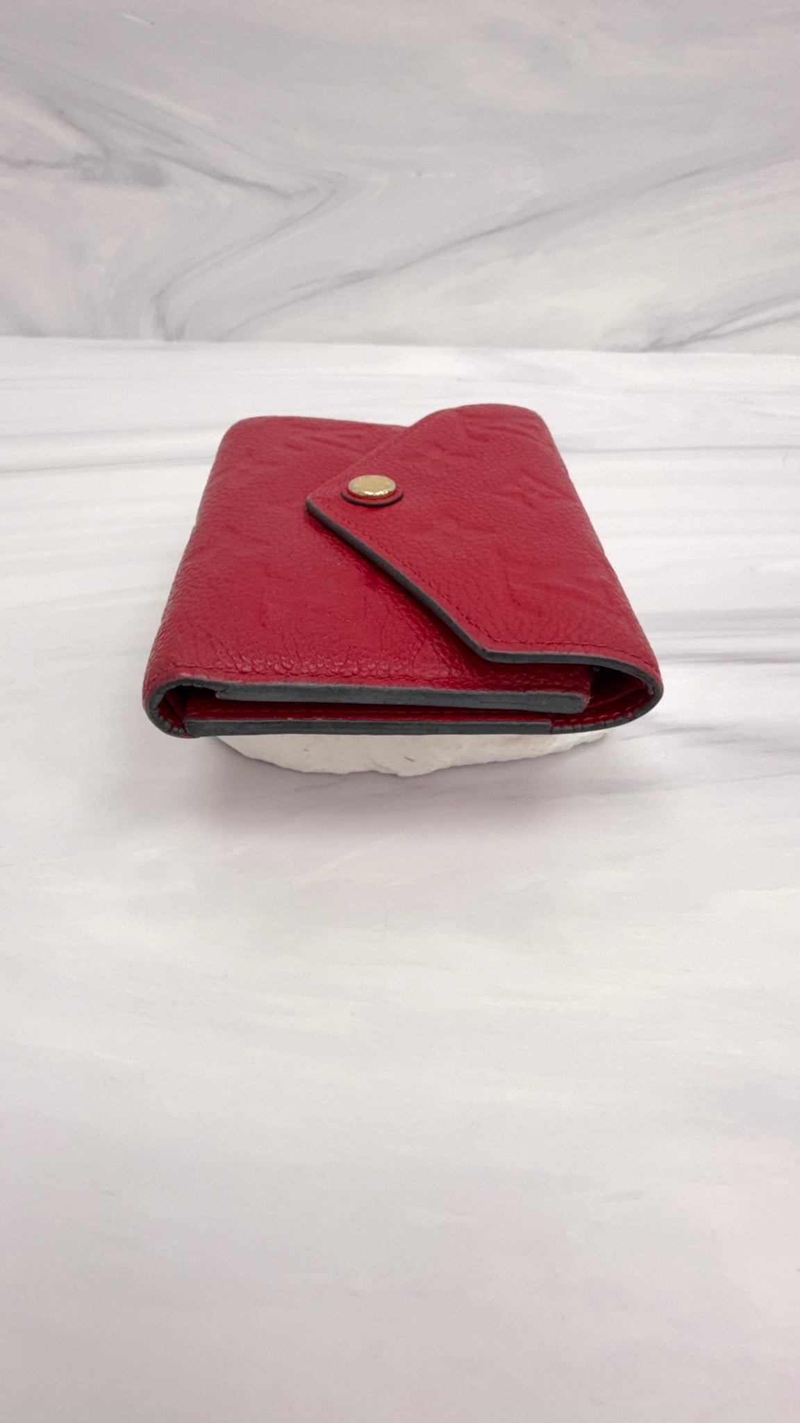 Louis Vuitton Red Empreinte Leather Trifold Wallet 