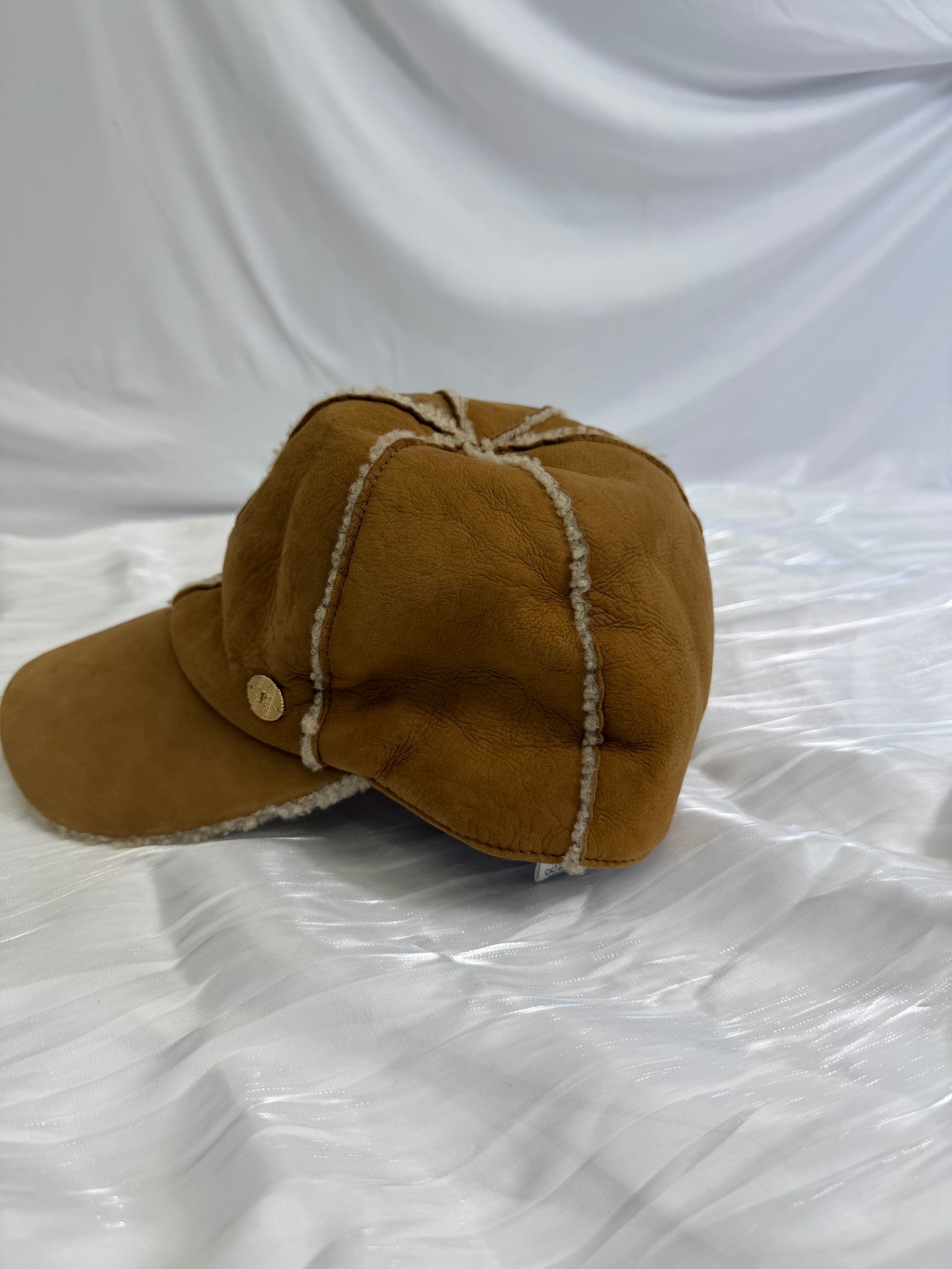 Chanel Tan Suede Shearling Hat