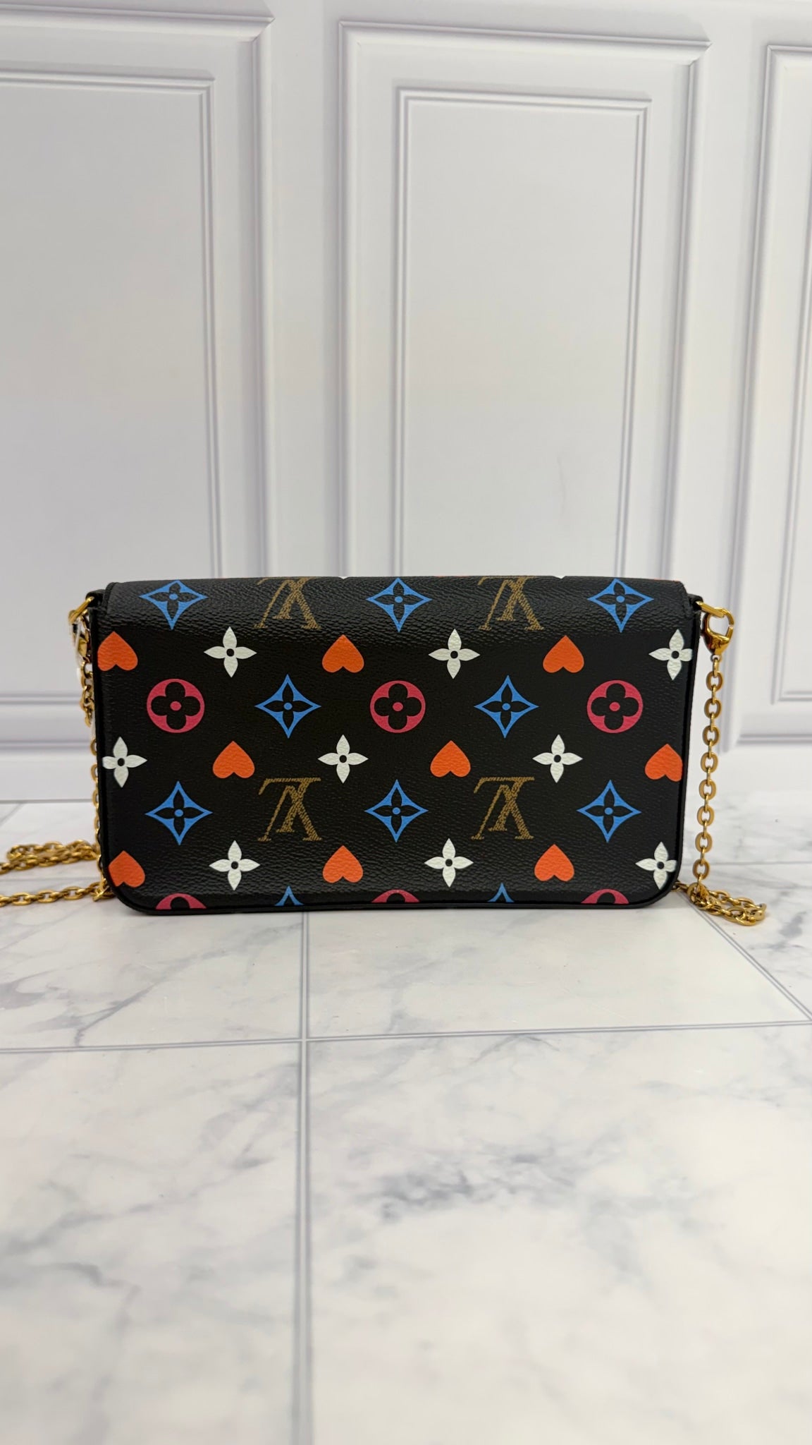Louis Vuitton Black Multicolor Monogram Game On Pochette Felicie