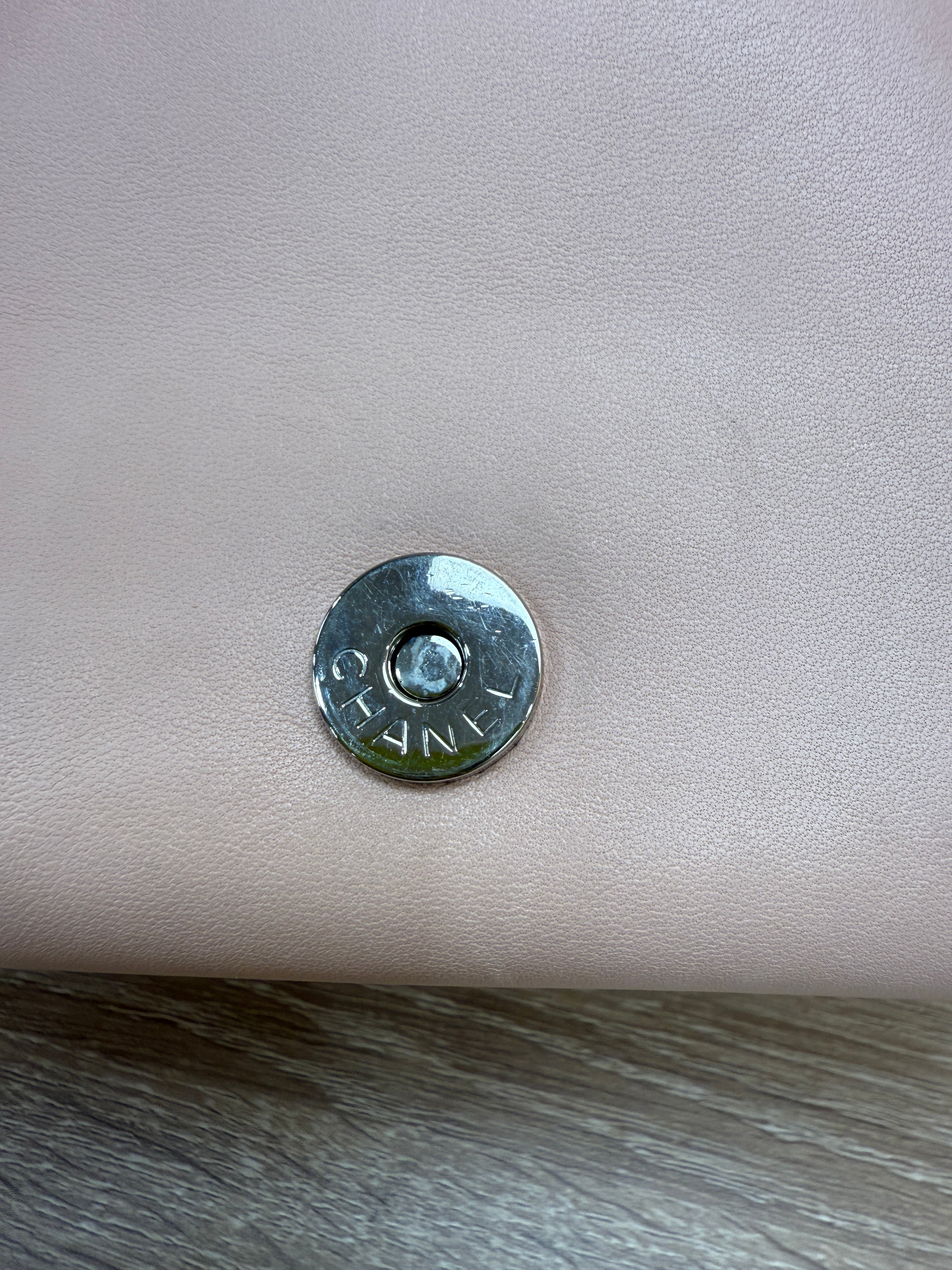 Chanel Pink Calfskin Quilted Accordion Flap Bag